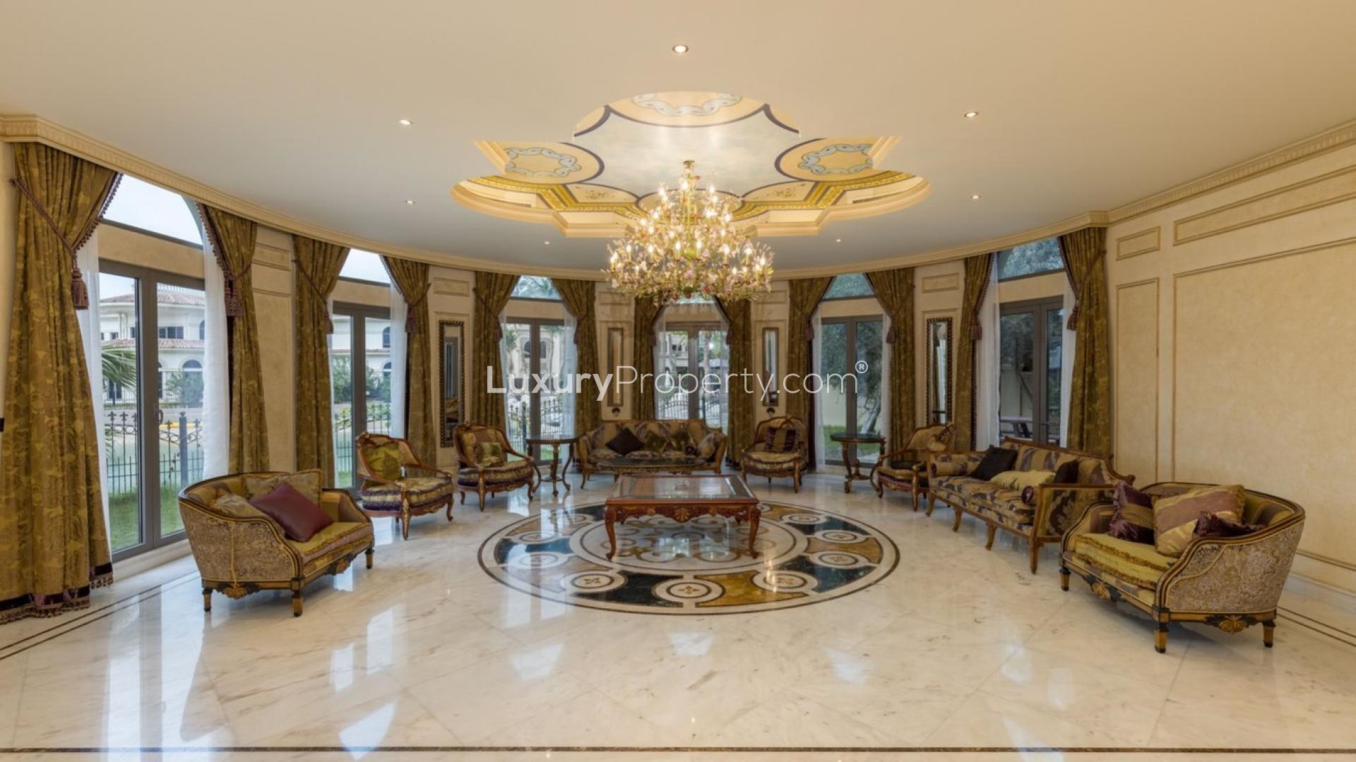 Luxurious 6-bedroom villa with waterfront views in Palm Jumeirah's Signature Villas community