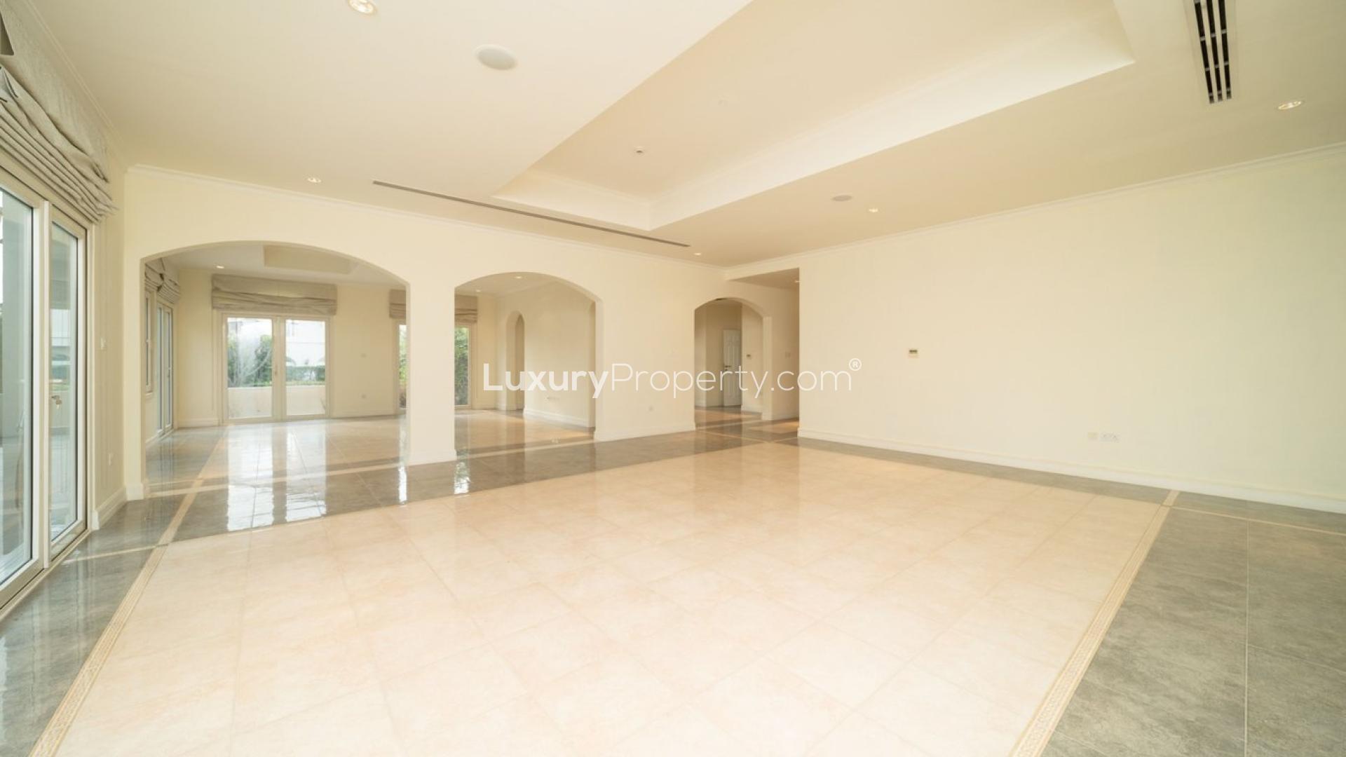 Spacious villa interior with large windows, Jumeirah Golf Estates, Earth community, for sale