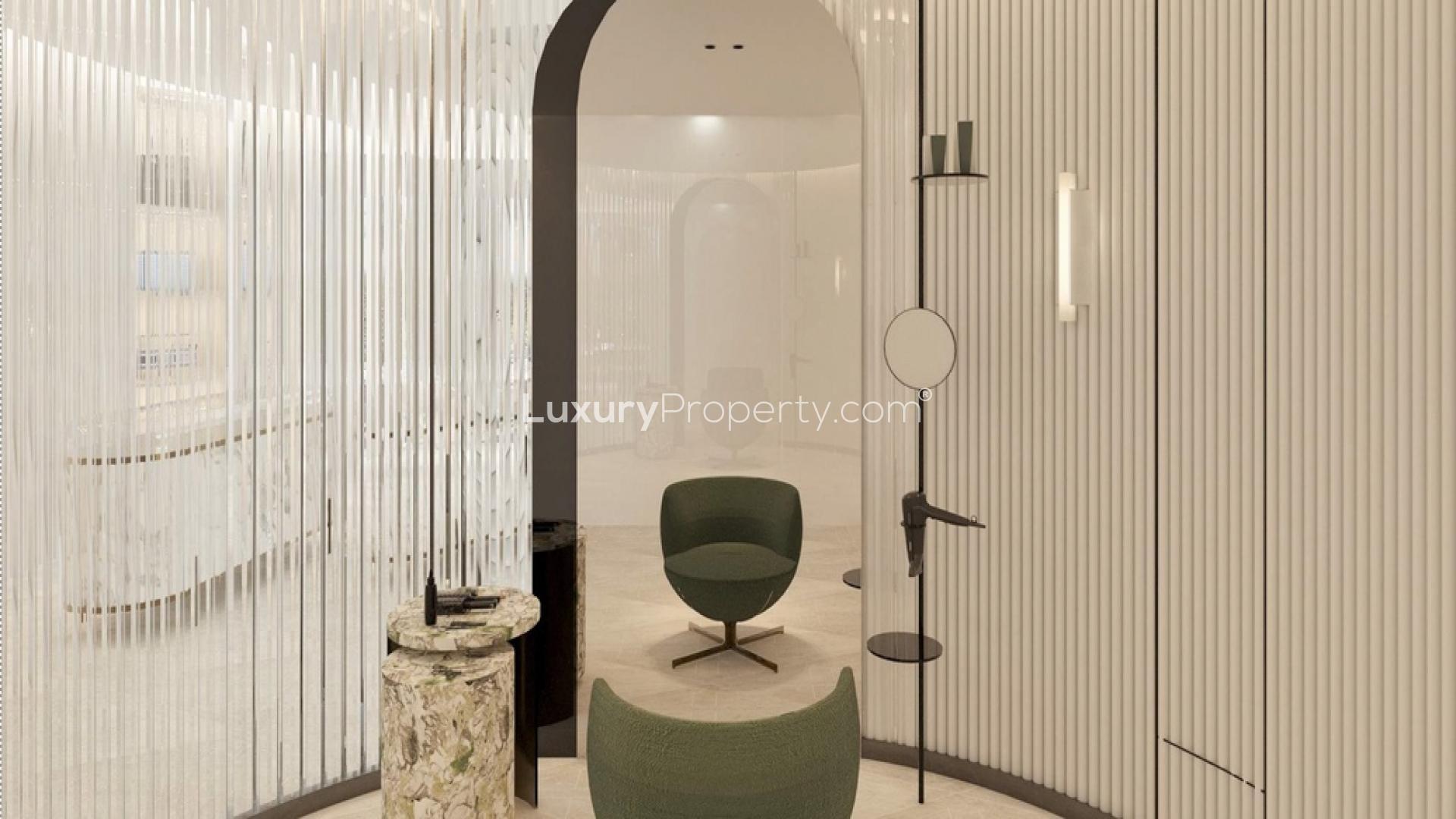 Luxurious walk-in closet in 6-bedroom Ritz-Carlton apartment, Business Bay, for sale