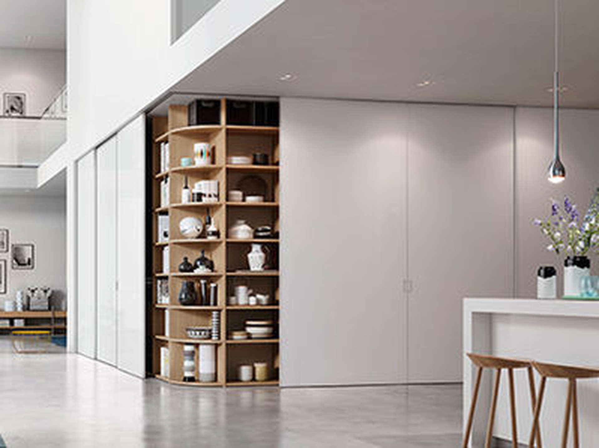 Luxurious living room in Lagos duplex apartment with modern decor and large windows