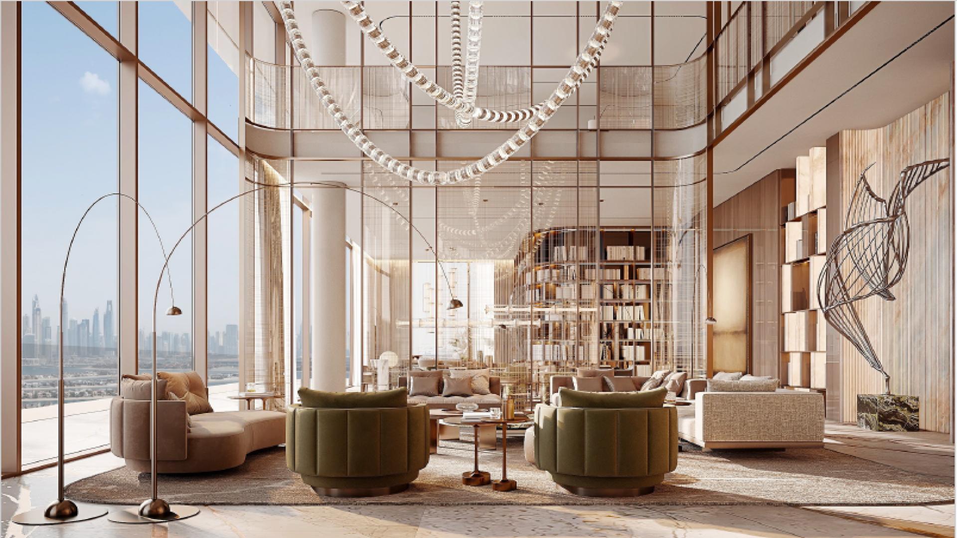 Luxurious bedroom with stunning sea view in Palm Jumeirah mansion, Serenia Living