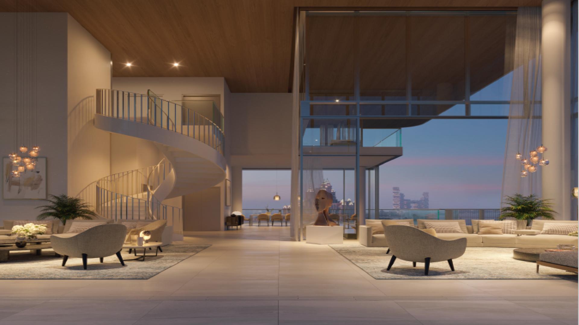 Luxurious Palm Jumeirah mansion balcony with stunning ocean sunset view, Serenia Living