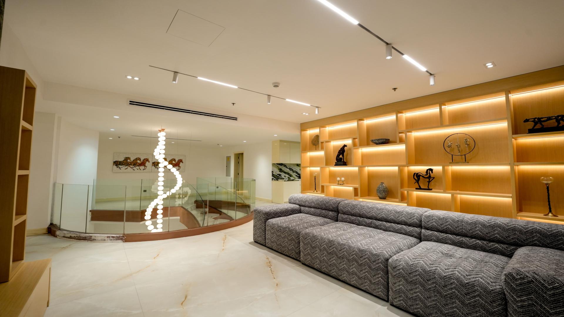 Stunning spiral staircase in luxury duplex penthouse, JLT Cluster V, Jumeirah Lake Towers