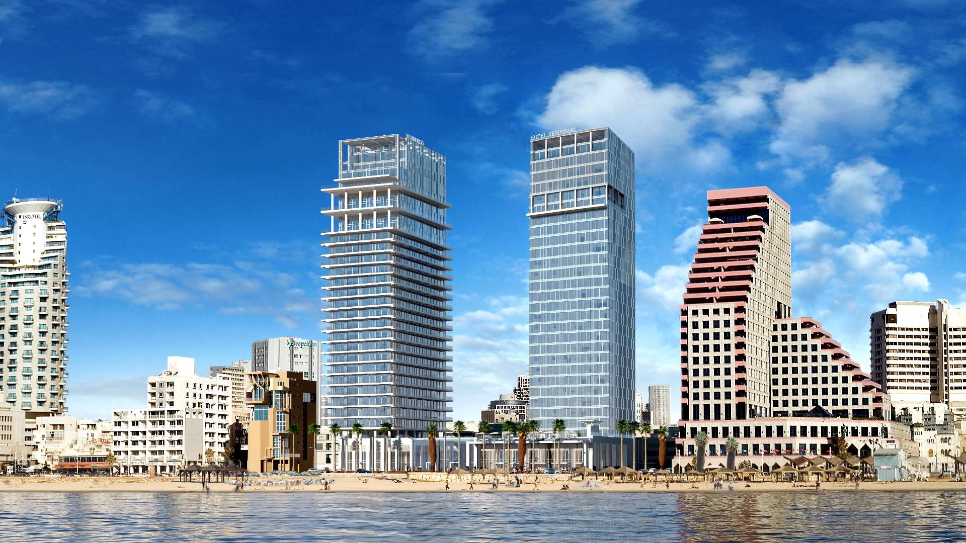 Luxurious penthouse living room with ocean view in David Promenade Residences, Tel Aviv