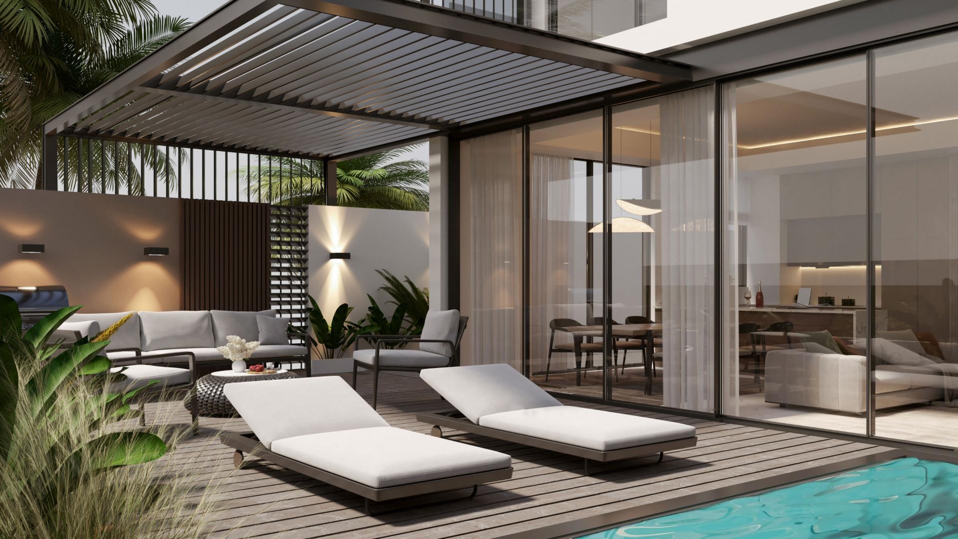 Luxurious living room in 6-bed townhouse, Jumeirah Golf Estates, Terra Golf Collection