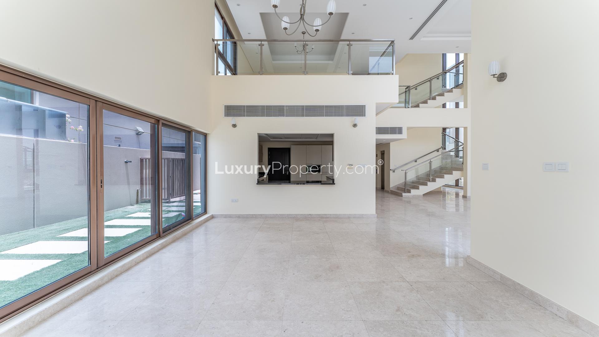 Spacious 6-bedroom villa exterior in Meydan Gated Community, available for rent