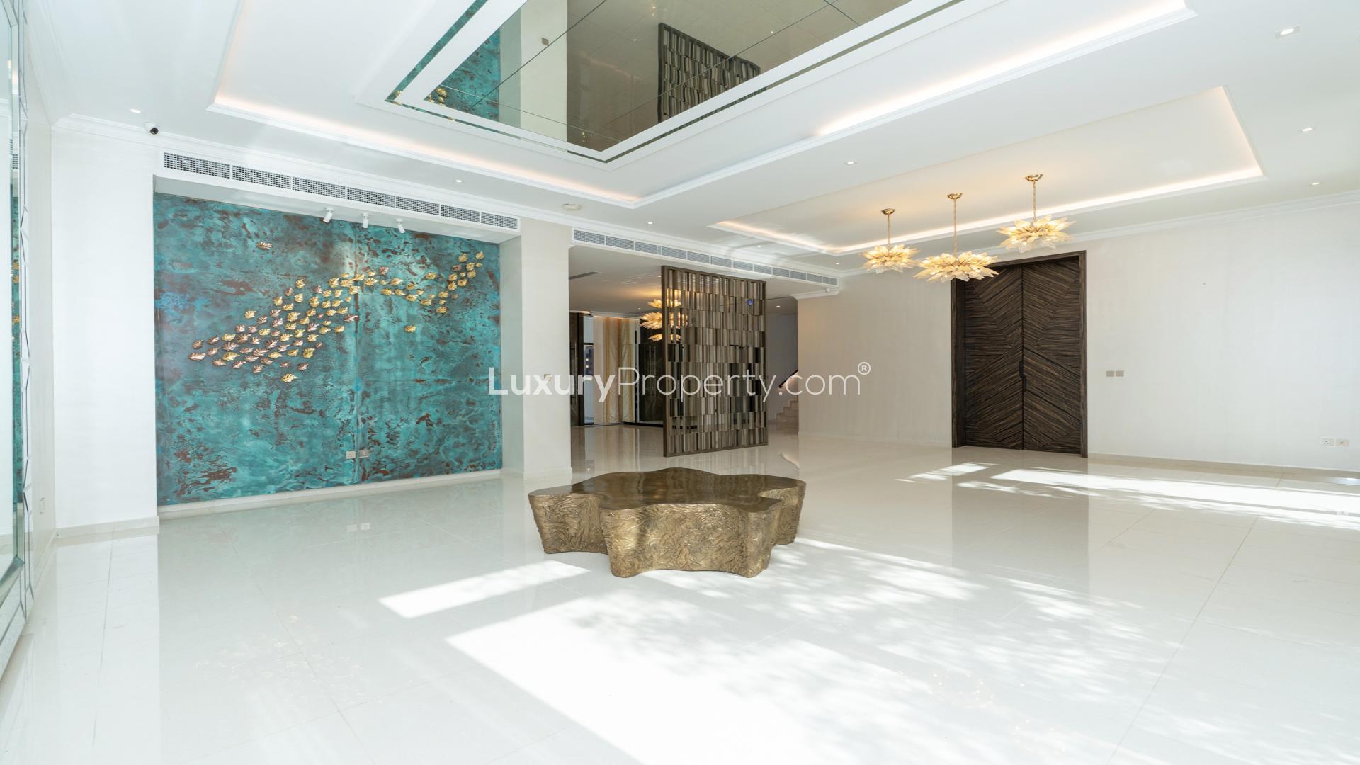 Luxury villa interior with modern decor in Damac Hills, Brookfield 1, vacant for rent