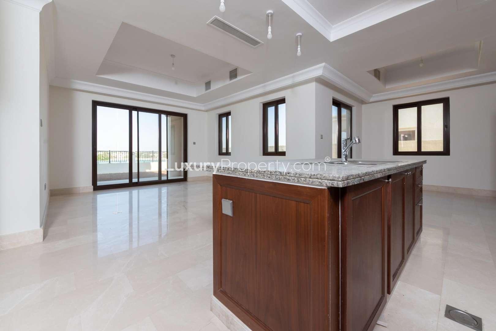 Spacious kitchen and living area in six-bedroom villa, Aseel, Arabian Ranches for rent