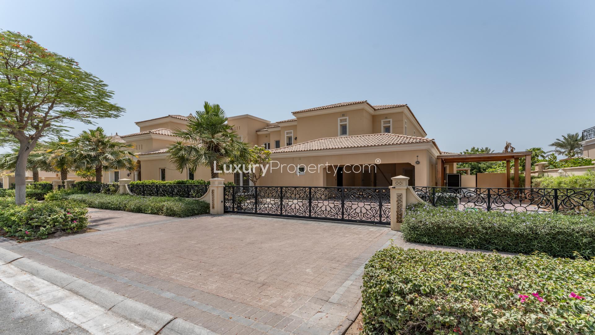 Exterior view of elegant villa in Polo Homes, Arabian Ranches, Dubai, available for rent