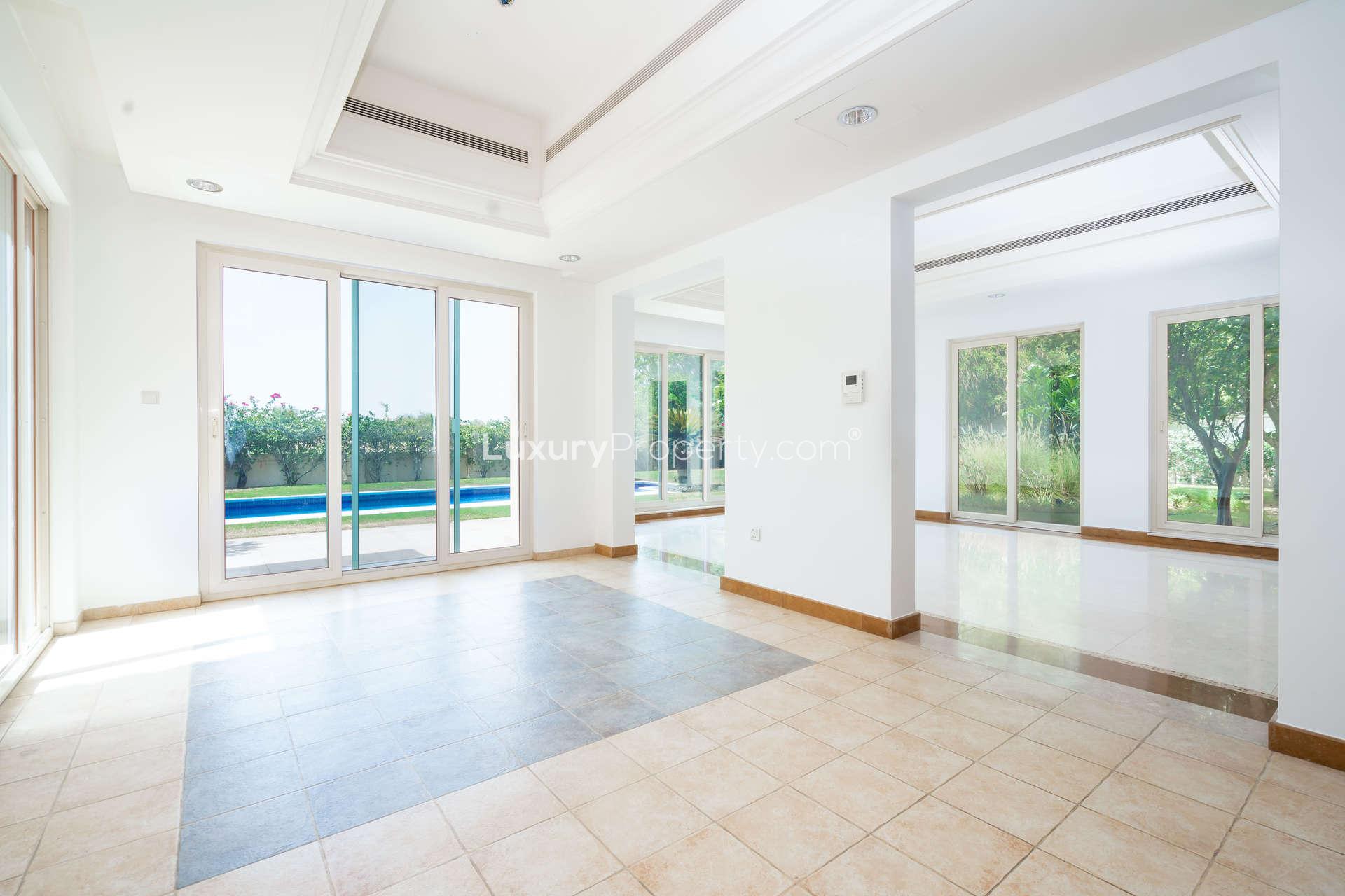 Luxurious kitchen in 6-bedroom A1 villa, Victory Heights, Dubai Sports City, for rent