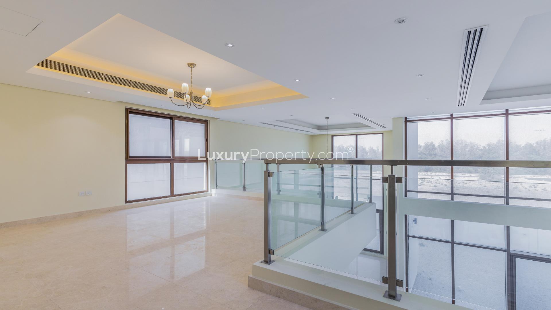 Spacious interior of single row corner villa in Meydan Gated Community with large windows