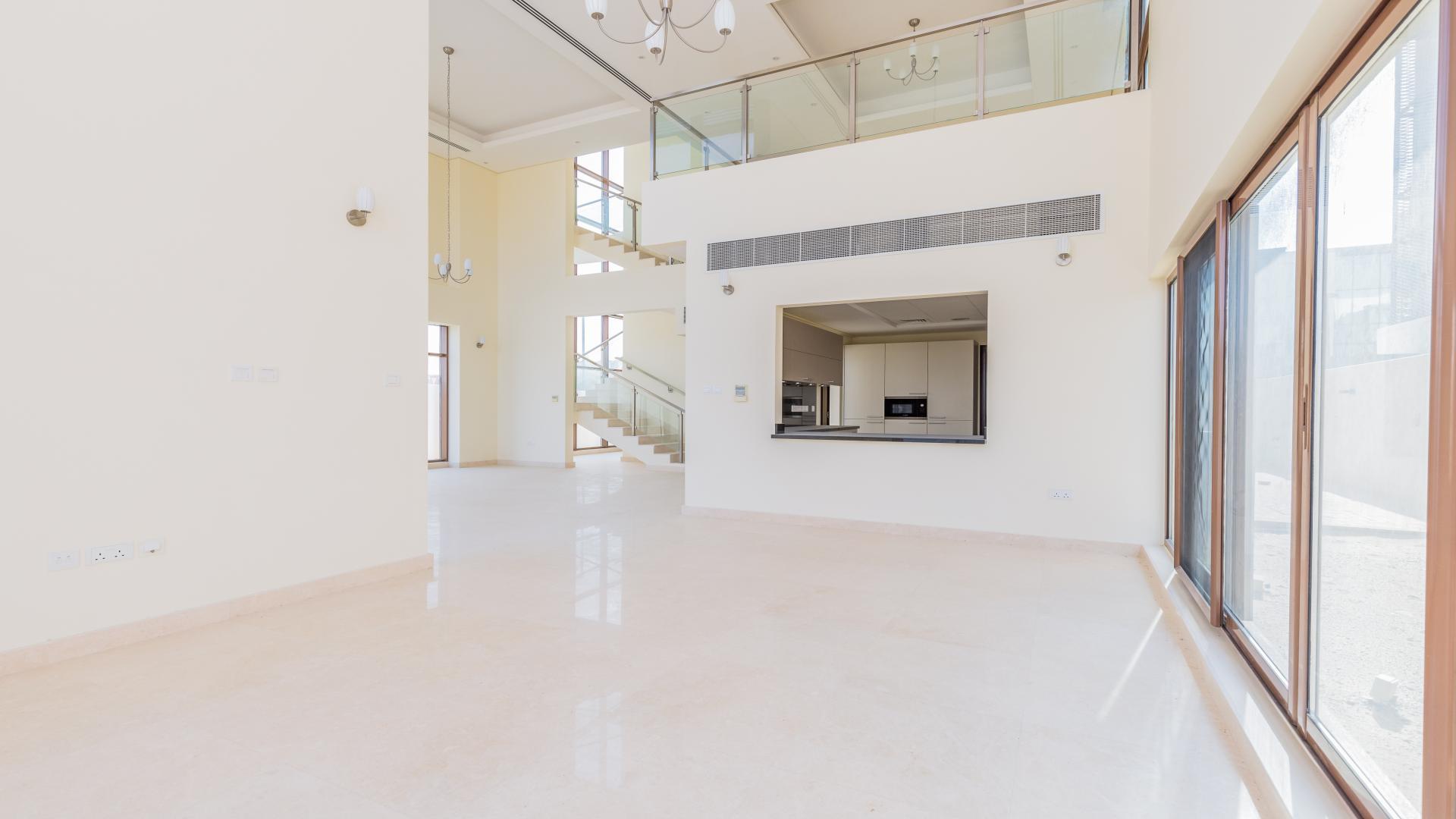 Spacious living area in elegant six-bedroom villa, Grand Views, Meydan, for rent