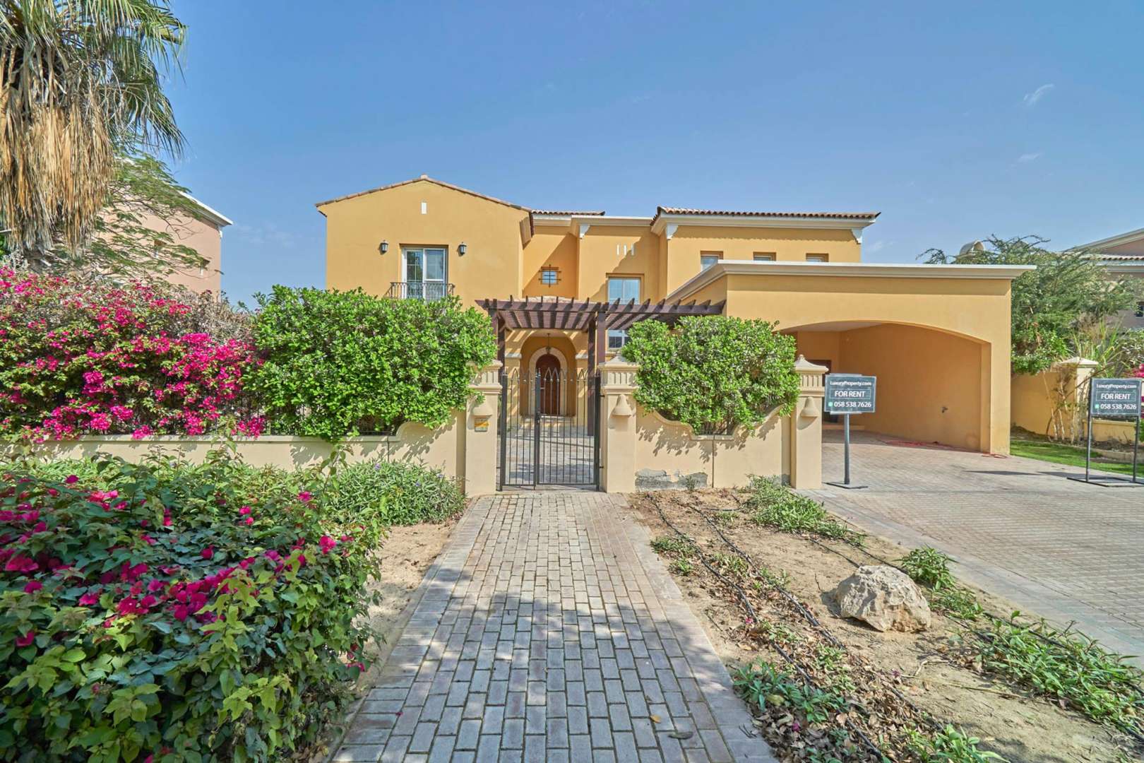 Empty living room with marble flooring in Mirador La Coleccion villa, Arabian Ranches