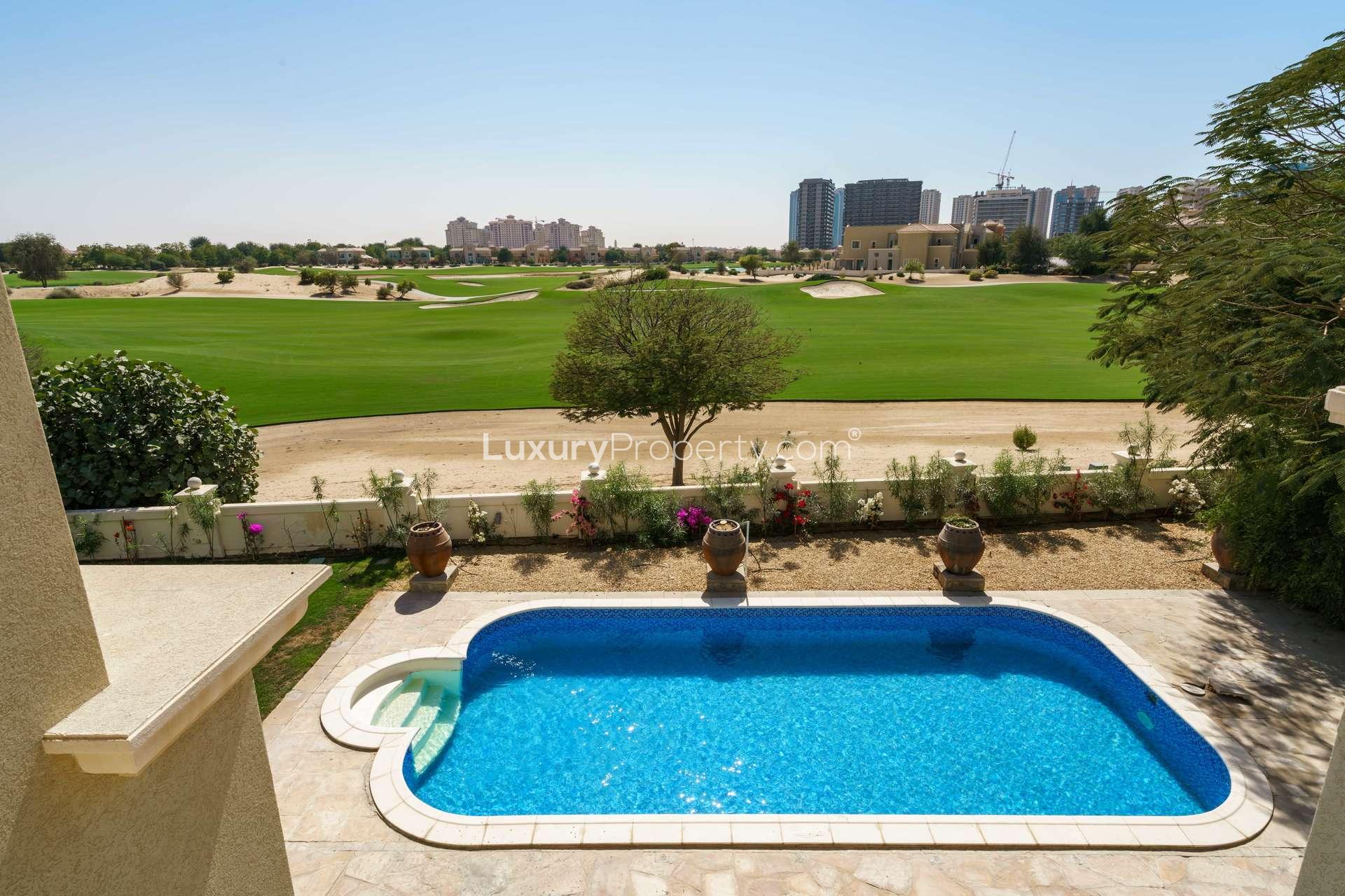 Bright, spacious room with large windows in Victory Heights villa, Dubai Sports City