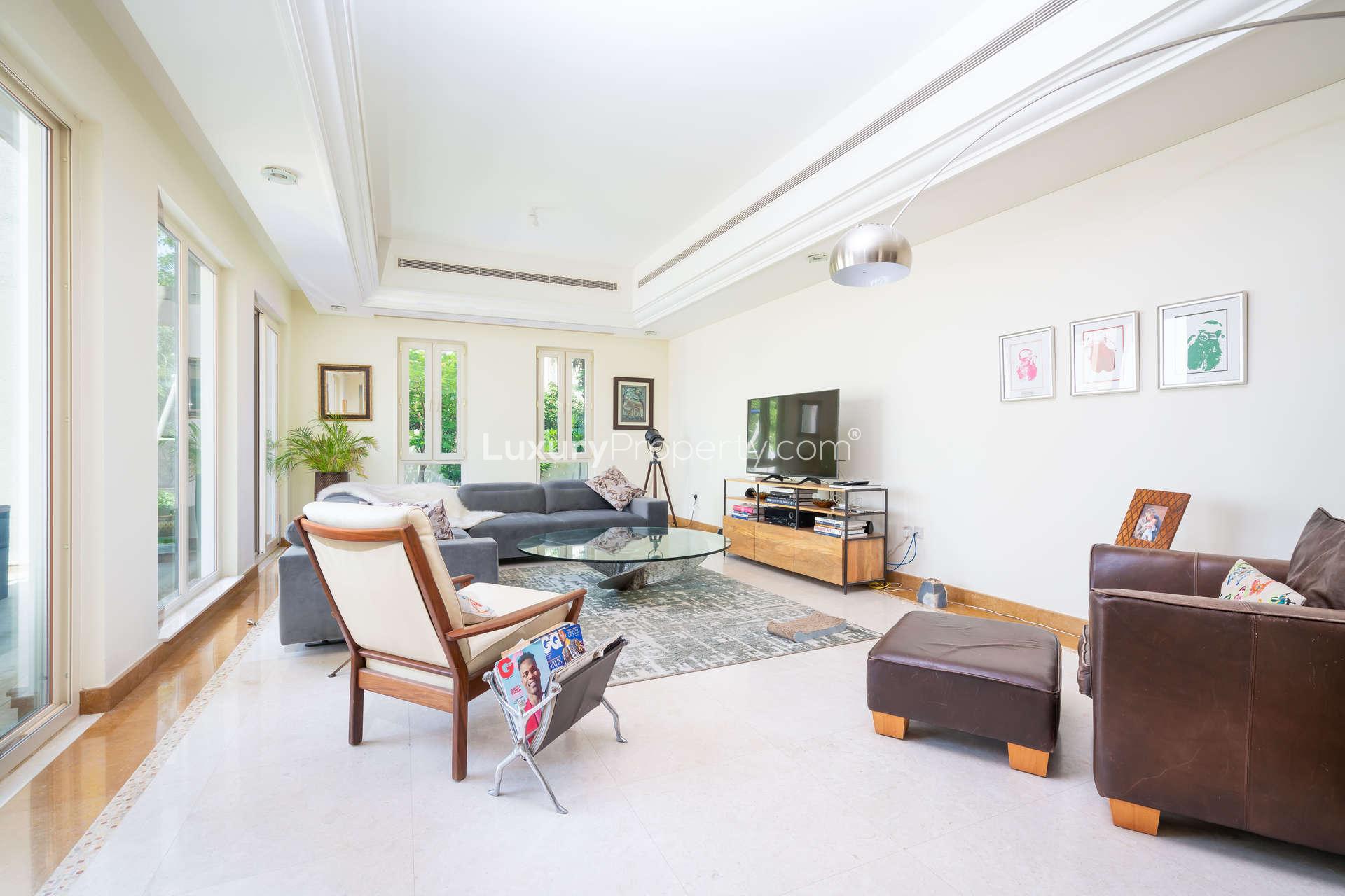 Spacious kitchen in 6-bedroom villa, Oliva, Victory Heights, Dubai Sports City, for rent