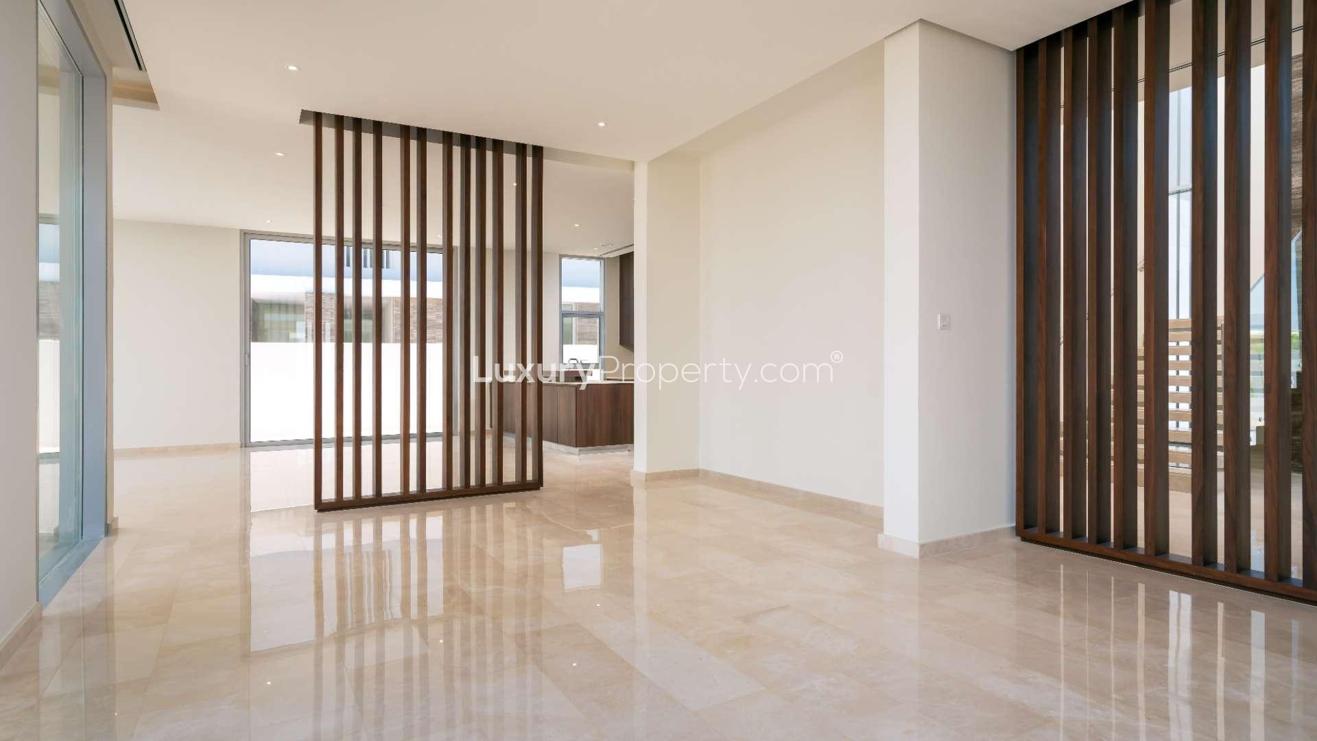 Luxurious villa interior with floor-to-ceiling windows, marble flooring, Parkway Vistas, Dubai Hills