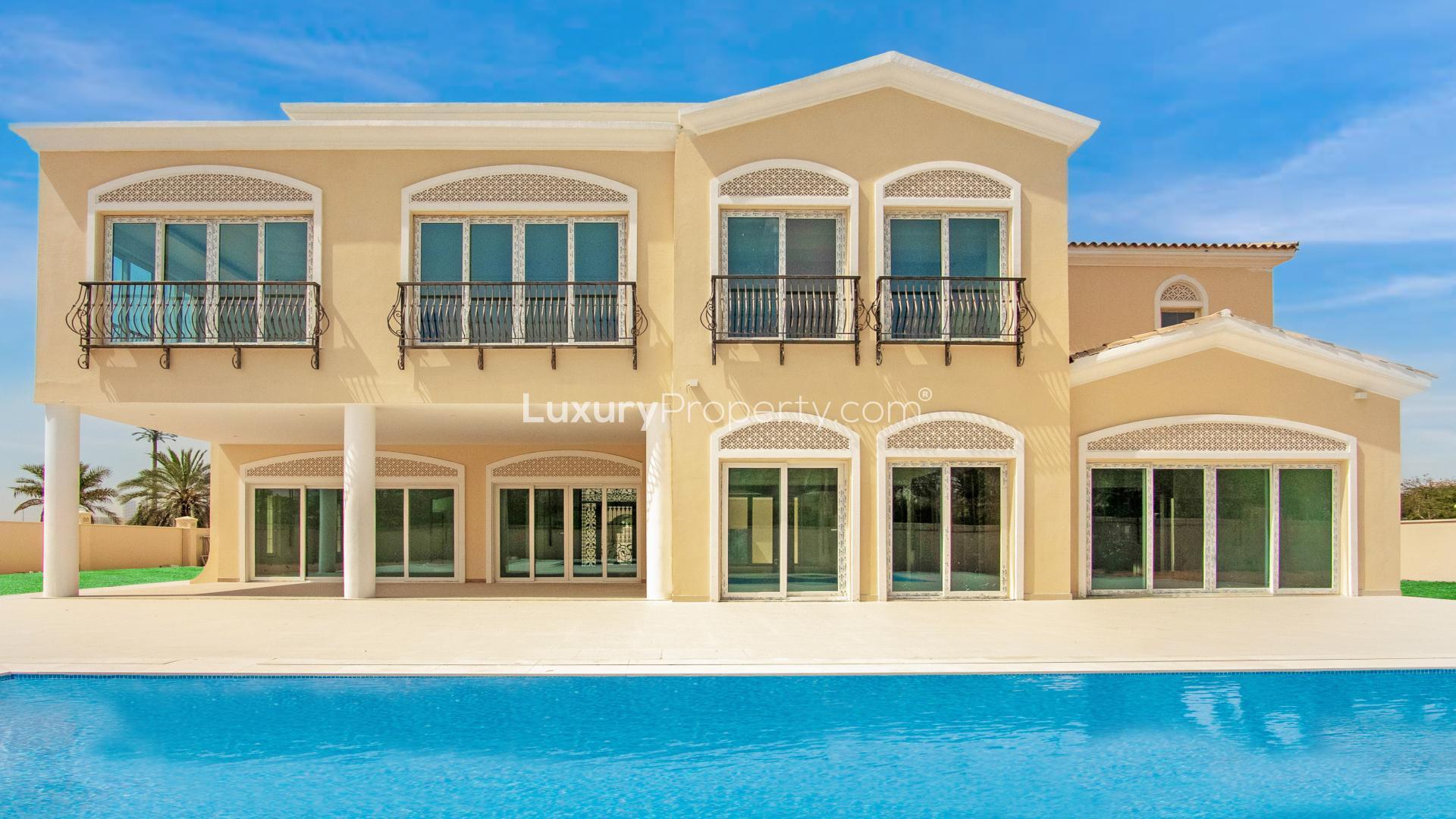 Brand new 6-bedroom Polo Mansion with pool in Arabian Ranches, available for rent
