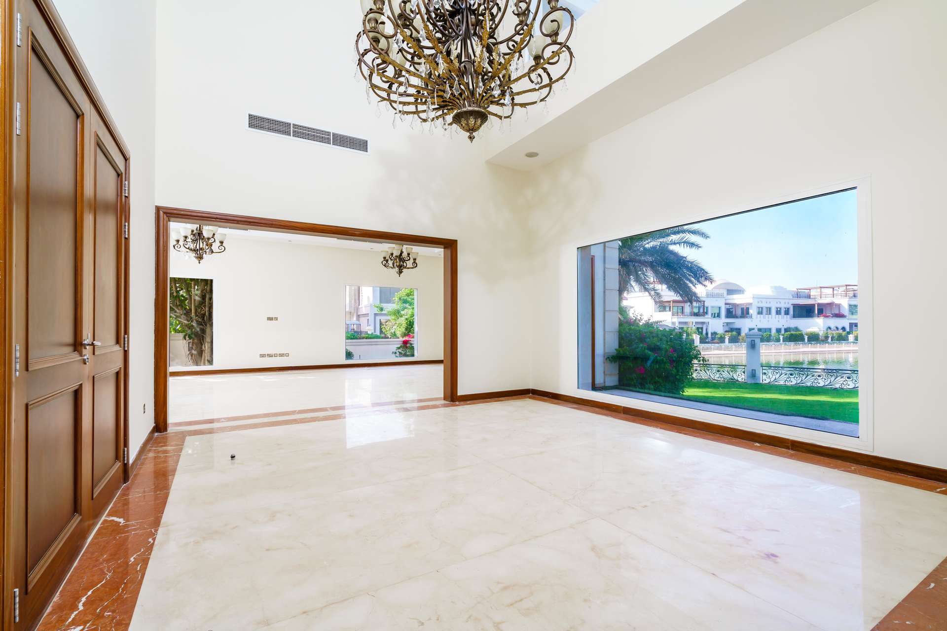 Front view of luxury 6-bedroom villa for rent in Emirates Hills, Sector W