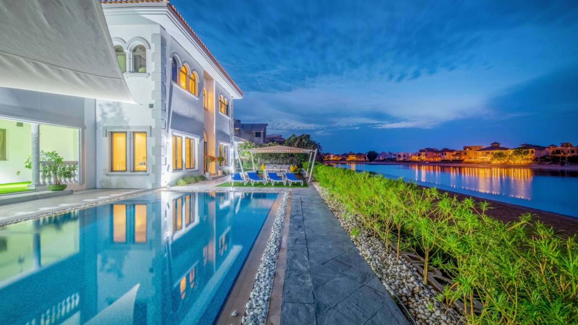 Modern kitchen in fully upgraded six-bedroom villa, Palm Jumeirah, available for rent