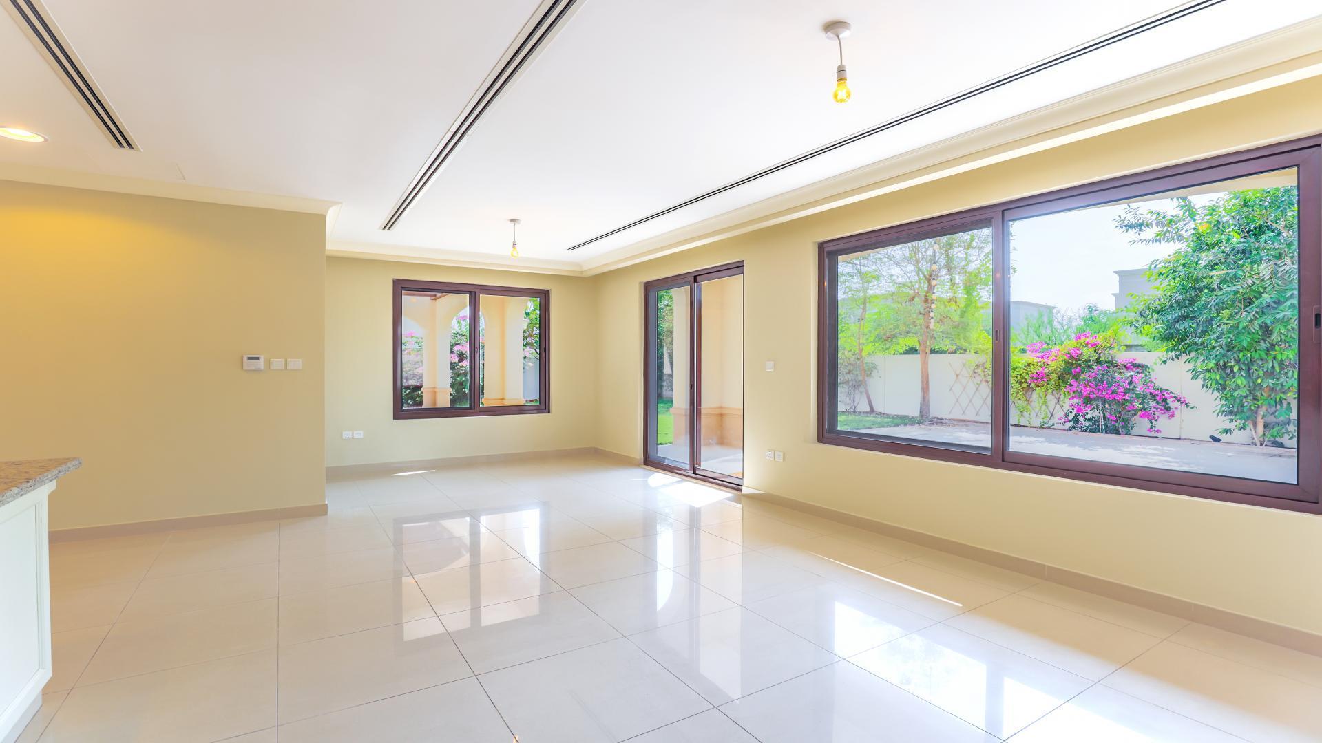 Aerial view of Rosa community villas in Arabian Ranches 2, showcasing family-friendly neighborhood