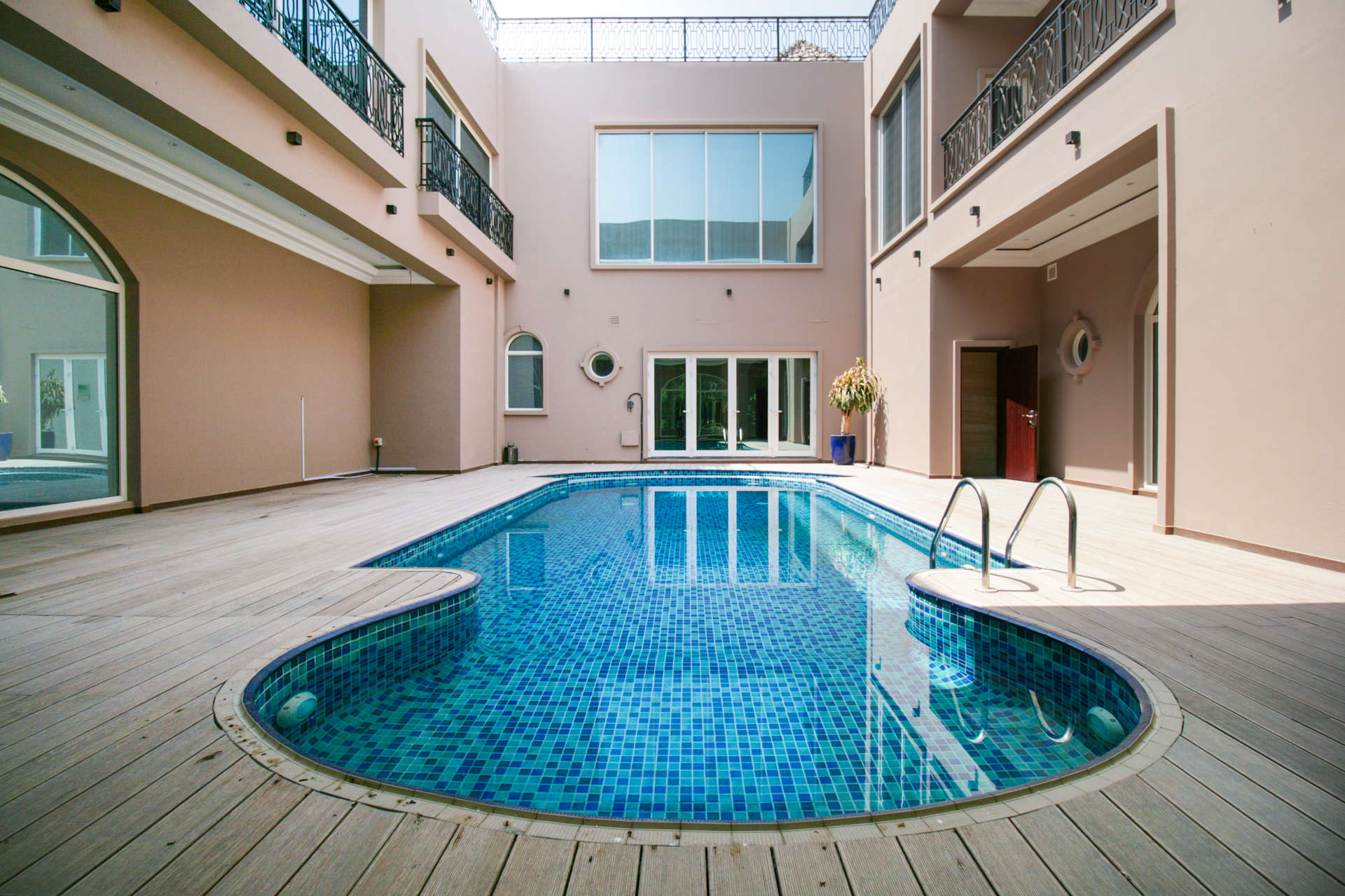 Spacious luxury villa interior with marble floors in Jumeirah Golf Estates, Earth community