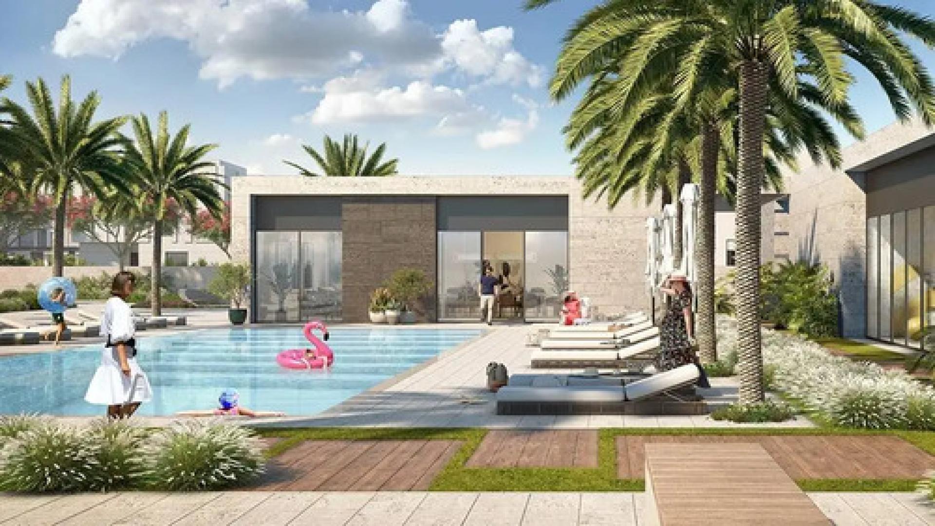 Outdoor pool area at spacious 6-bedroom villa in Eden Hills, Mohamed Bin Zayed City