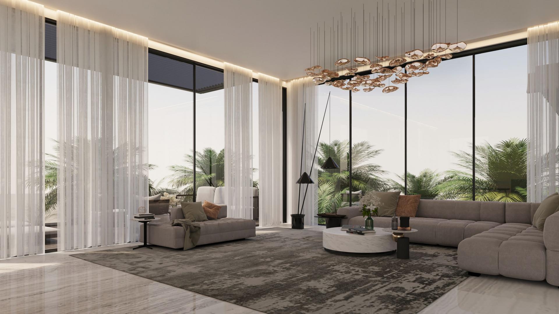 Luxurious living room in three-level villa, Terra Golf Collection, Jumeirah Golf Estates