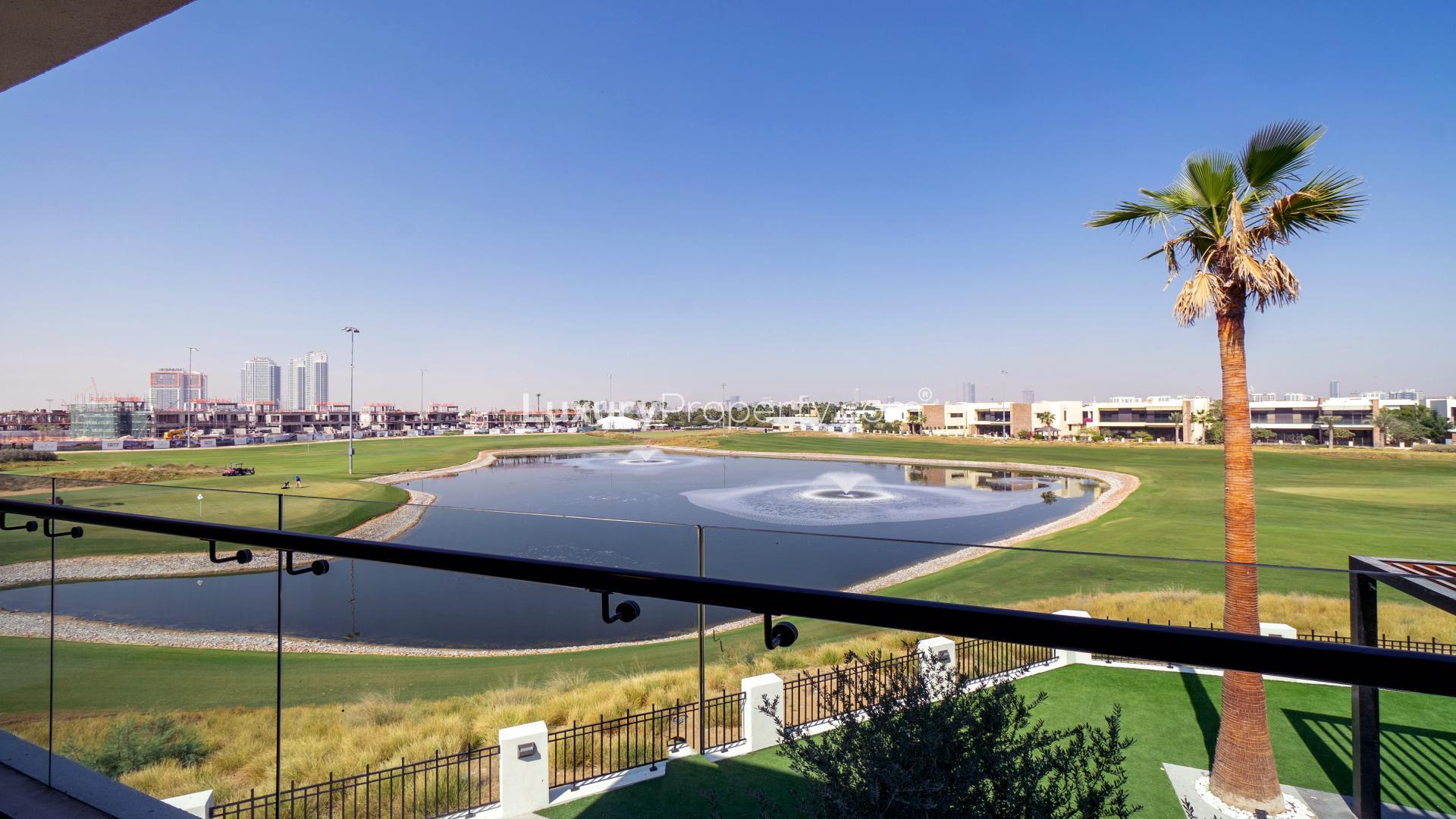 Luxurious villa with private pool, modern design, overlooking golf course in Damac Hills