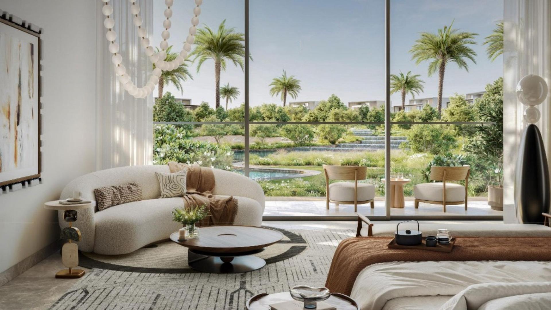 Luxury 6-bedroom villa at Lavita The Oasis, Emaar, with modern design and palm trees
