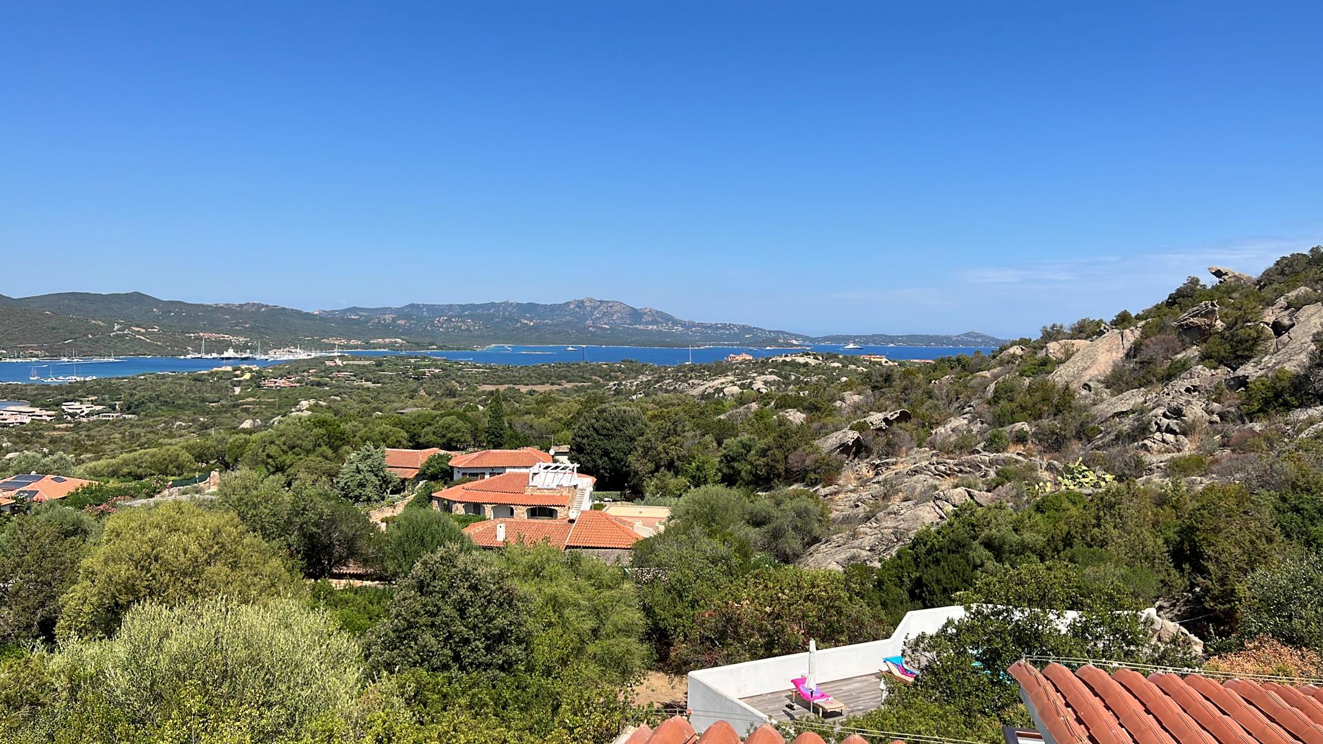 Aerial view of Porto Rotondo marina near secluded Sardinian villa for sale
