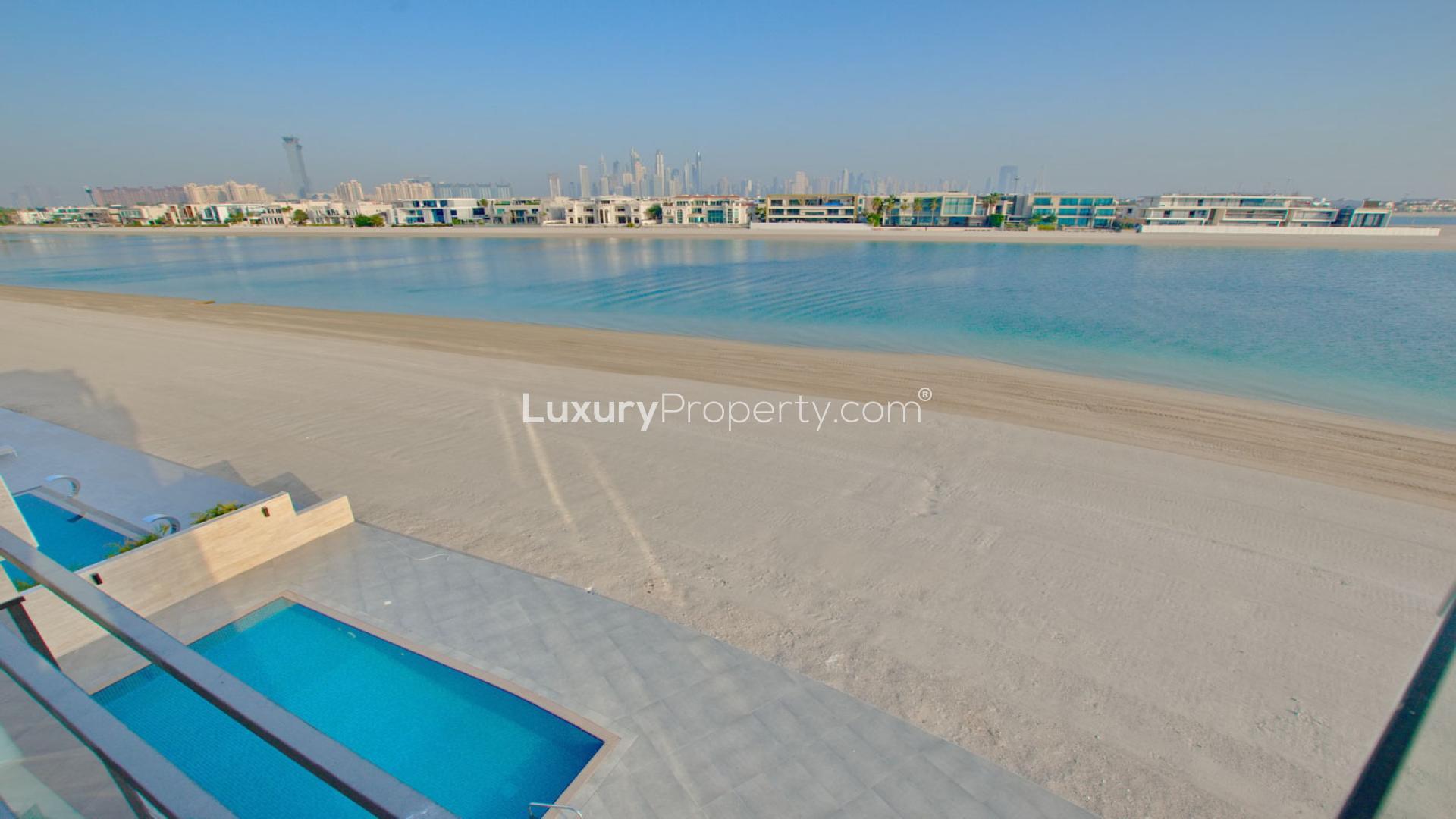 Rooftop terrace view of luxury villa in Palm Jumeirah, Signature Villas community
