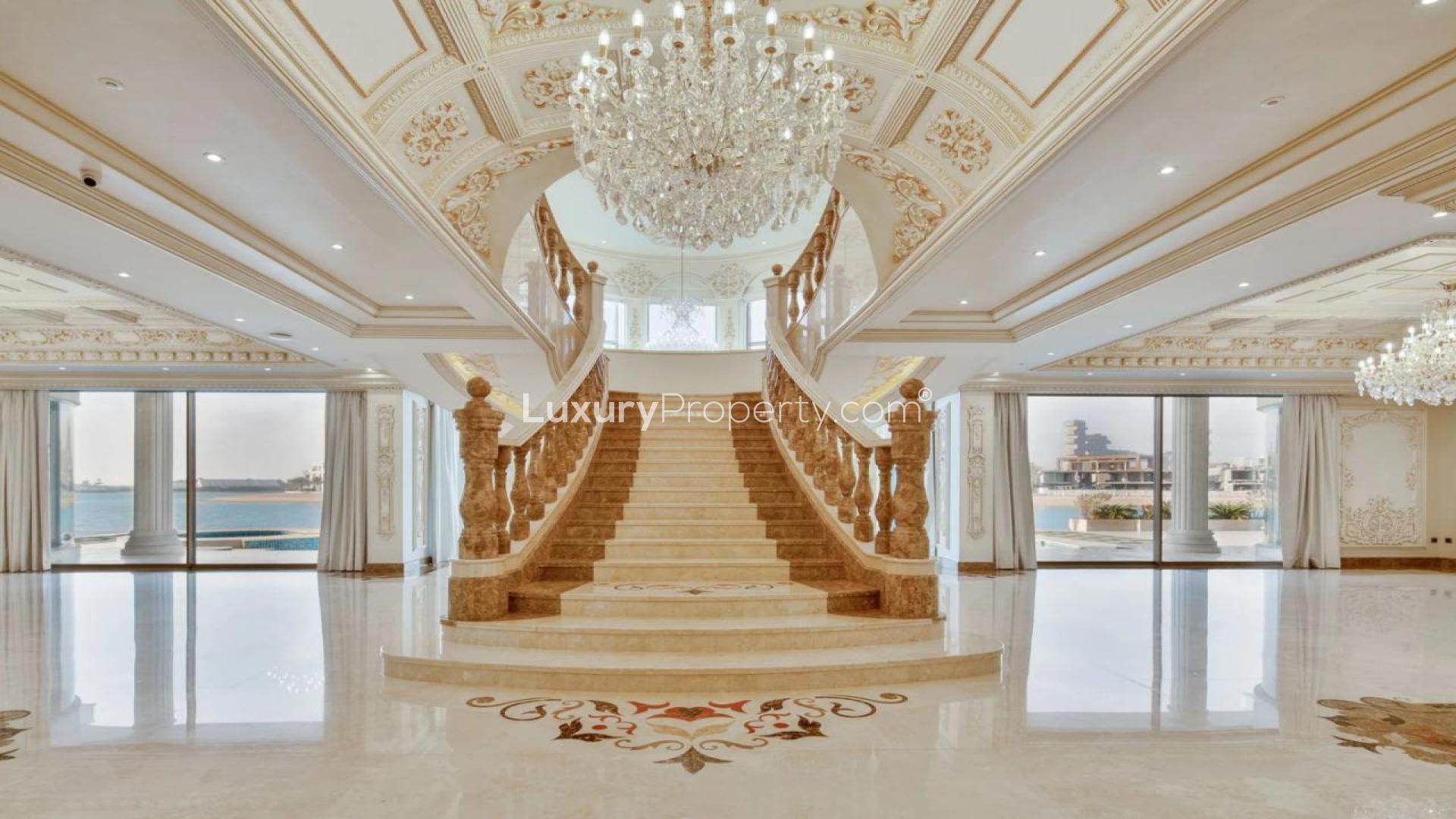 Elegant 6-bedroom villa exterior on Palm Jumeirah, Signature Villas, for sale
