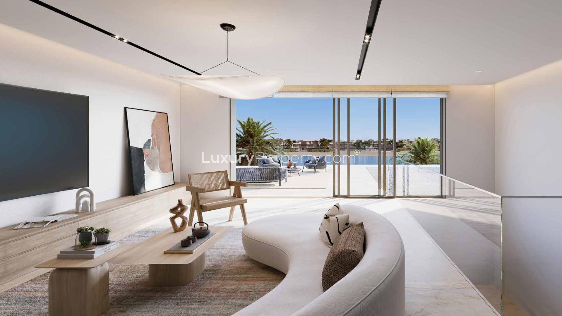 Exquisite six-bedroom Blue Horizon Villa exterior on Palm Jebel Ali, Frond N