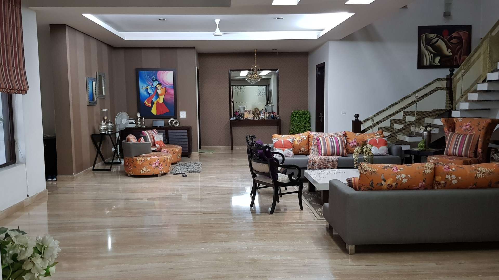 Luxurious living room in 6-bedroom villa, Asola Farms, New Delhi estate for sale