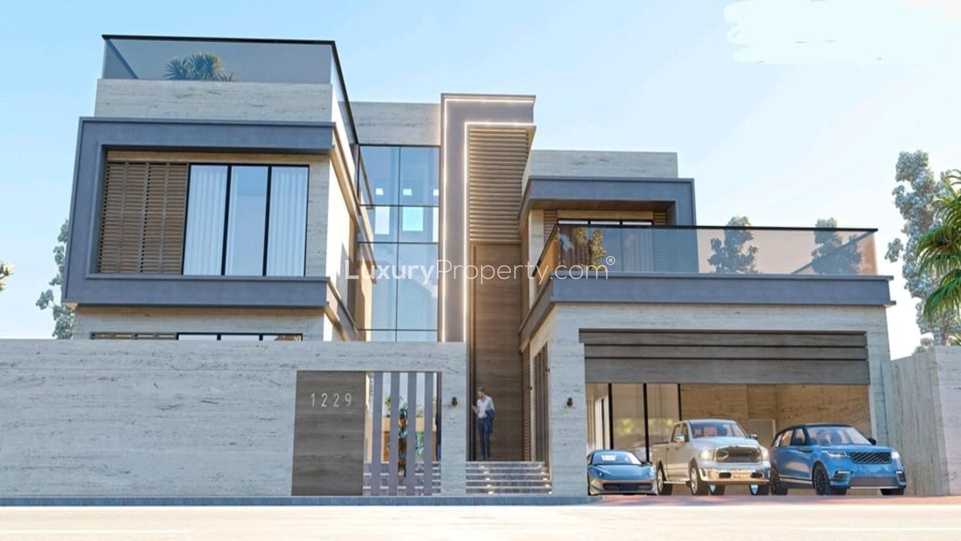 Exclusive semi-constructed villa exterior on Pearl Jumeirah, Jumeirah community, for sale