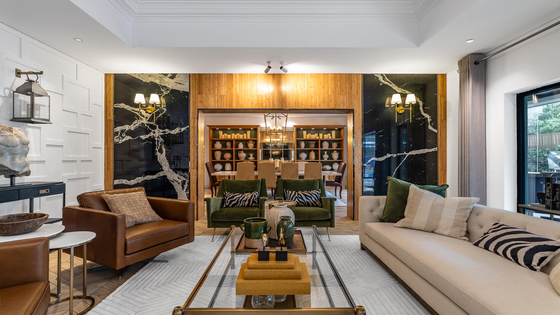 Luxurious living room in six-bedroom villa for sale, Al Furjan North Village