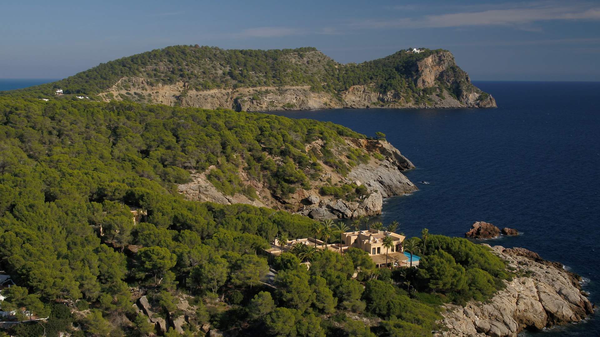 Cliffside villa with sea views in Cala Mastella, Santa Eulalia Del Rio, for sale