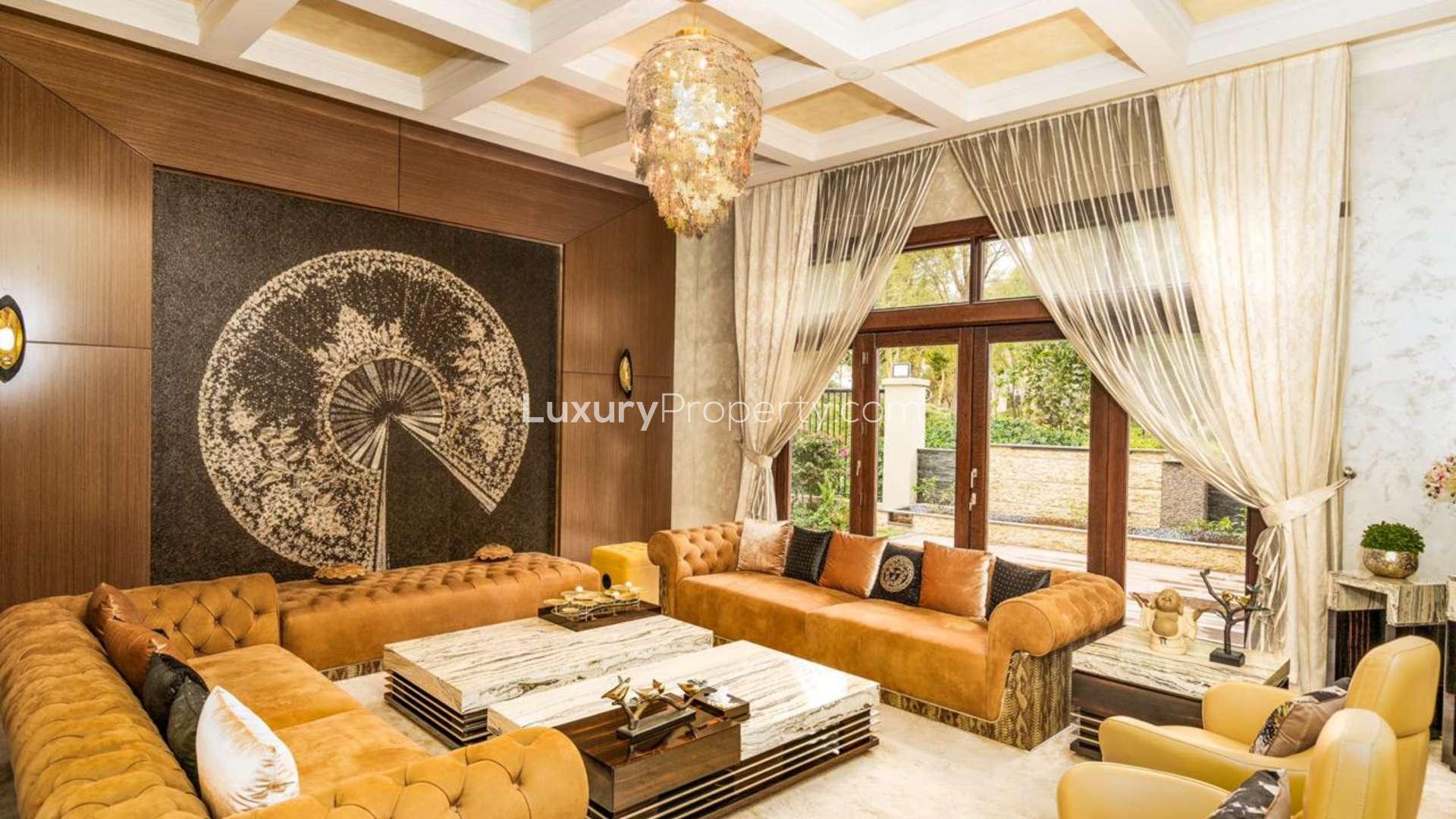 Luxurious 6-bedroom villa exterior in Desert Leaf, Al Barari, for sale