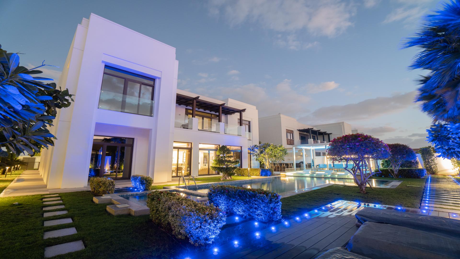 Luxurious villa with illuminated pool and garden in District One, Mohammed Bin Rashid City