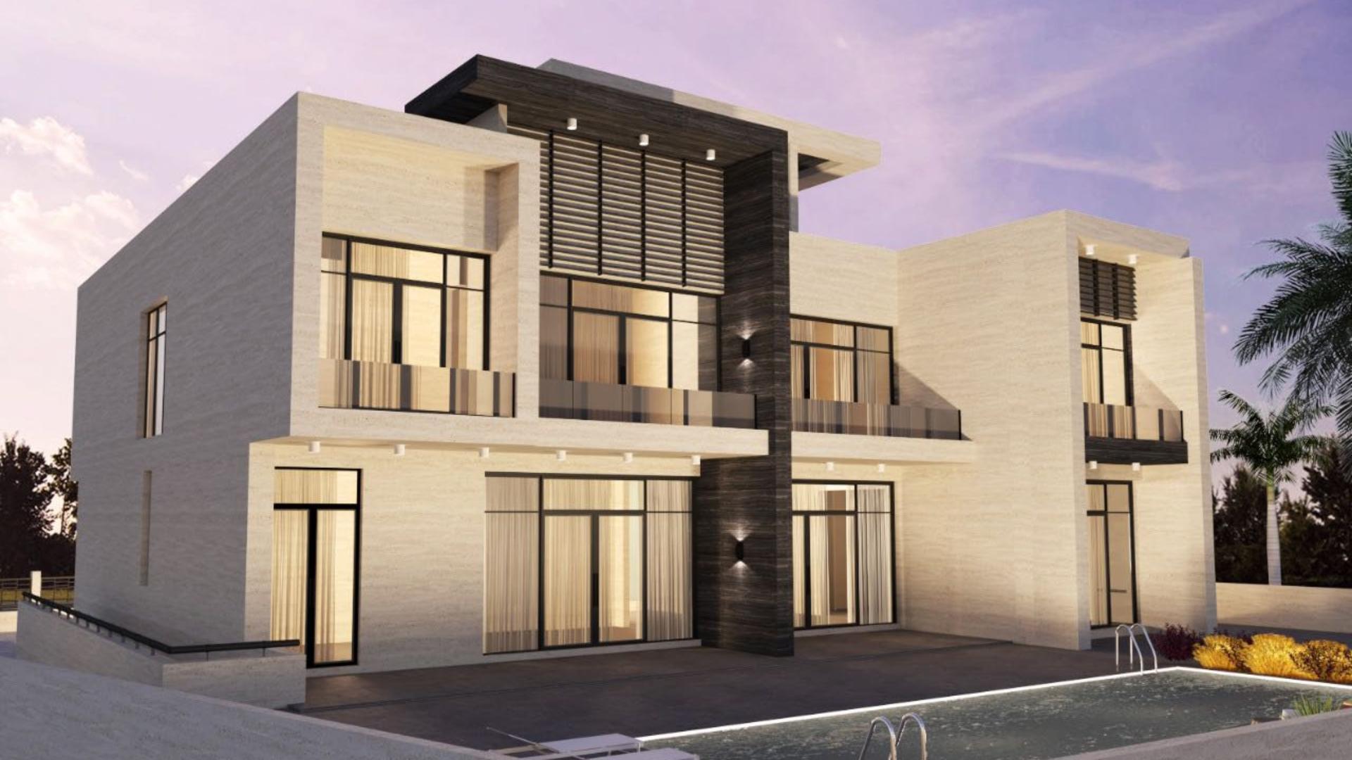 Modern living room in Villa Marco, Dubai Hills, featuring elegant decor and spacious seating area