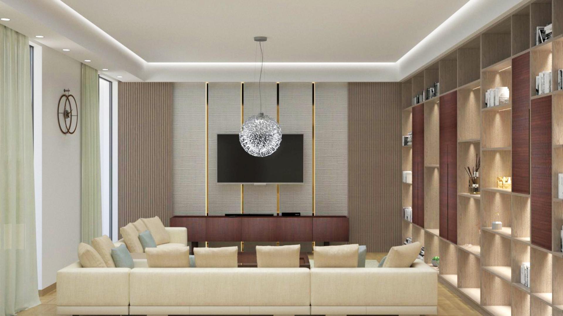 Brand new six-bedroom villa exterior in Dubai Hills, featuring modern architecture and large windows