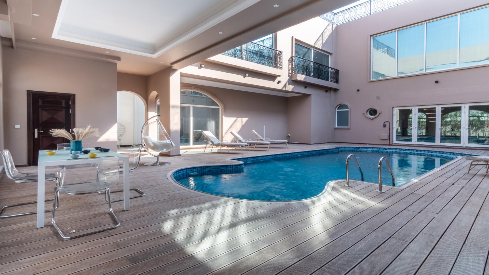 Luxurious indoor pool area in 6-bedroom villa, Wildflower, Jumeirah Golf Estates, Earth community