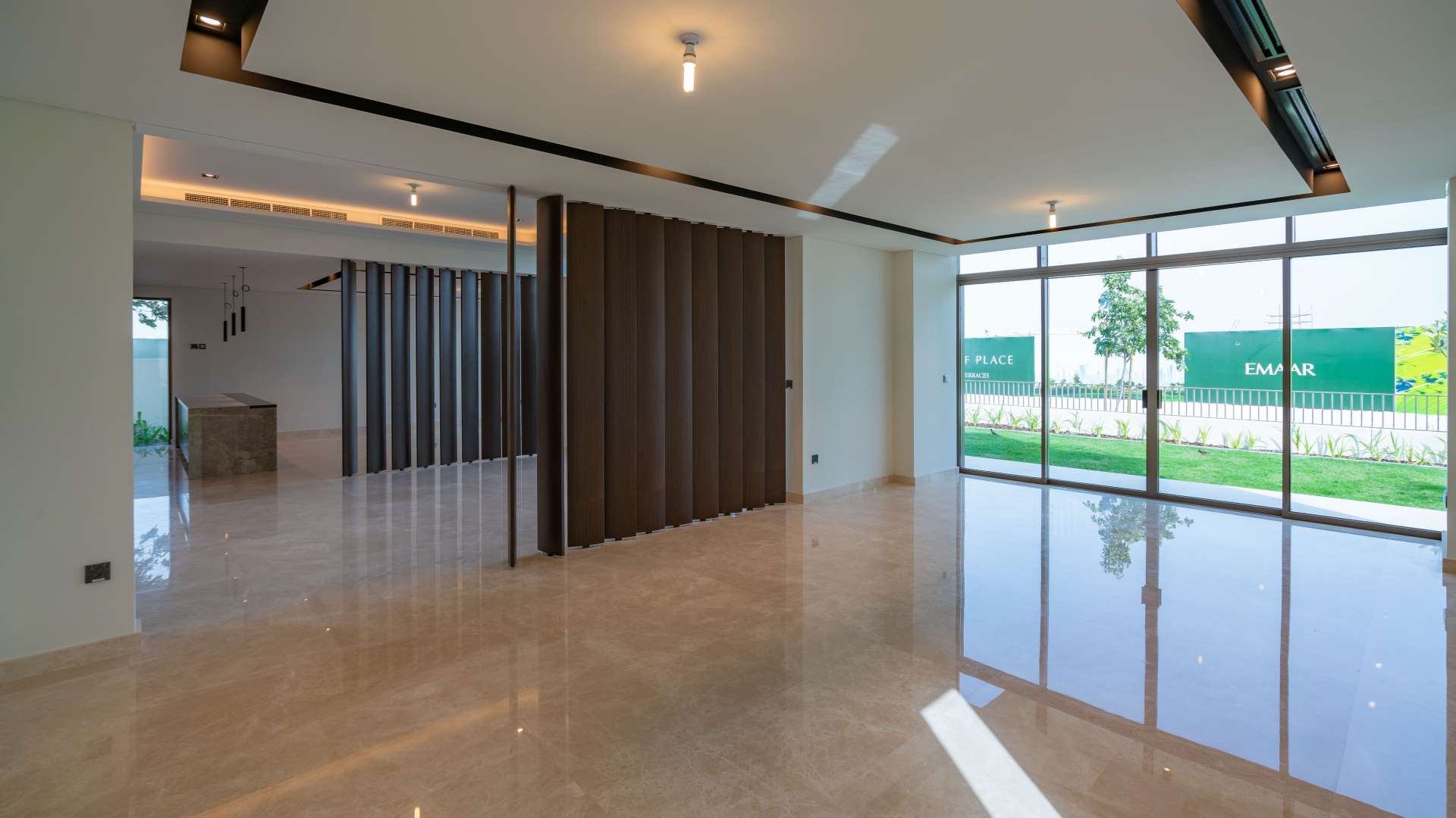 Exterior view of contemporary 6-bedroom villa for sale in Golf Place, Dubai Hills Estate