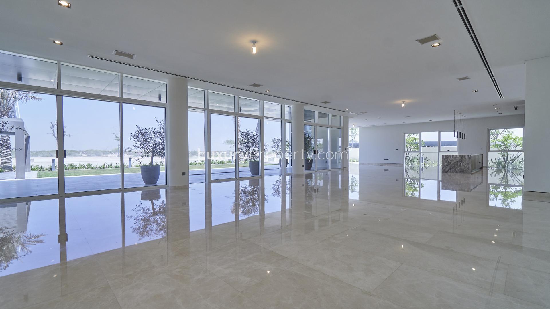 Brand new six-bedroom villa exterior at Golf Place, Dubai Hills Estate for sale