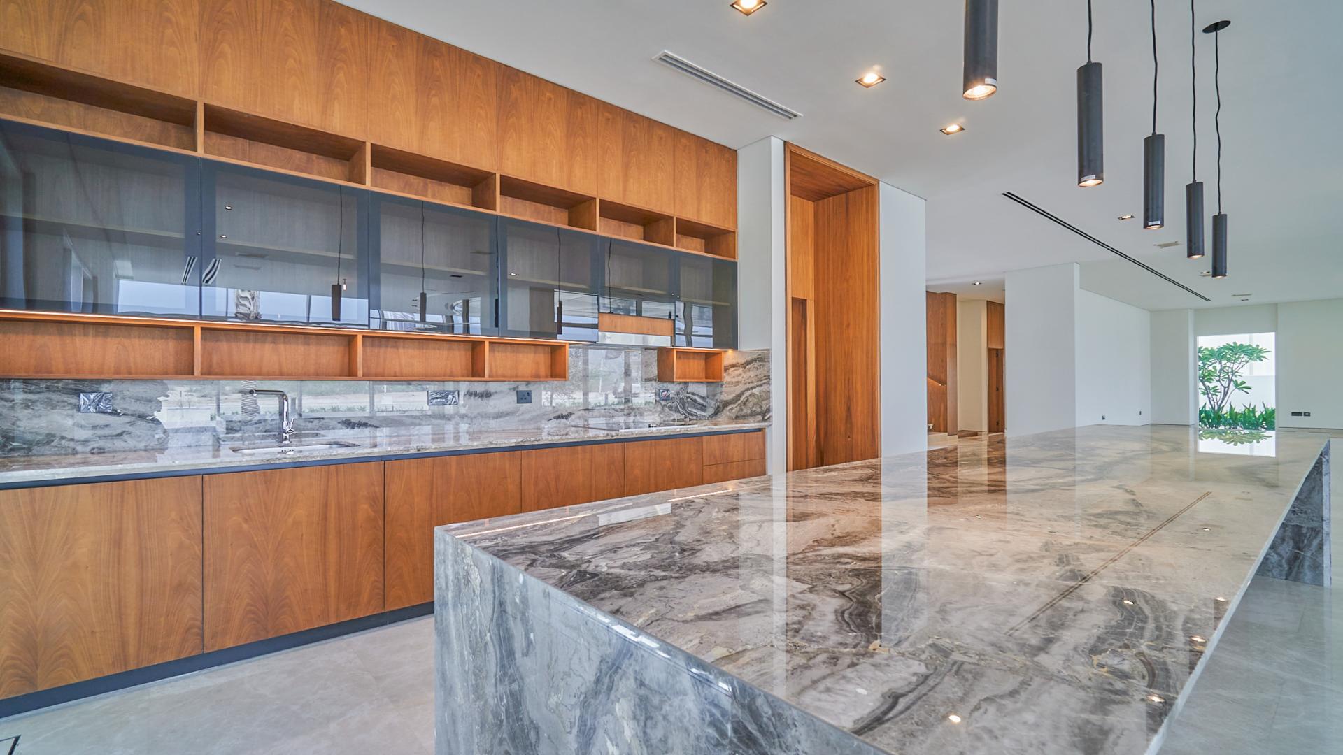 Spacious villa interior with floor-to-ceiling windows in Dubai Hills Estate, Golf Place