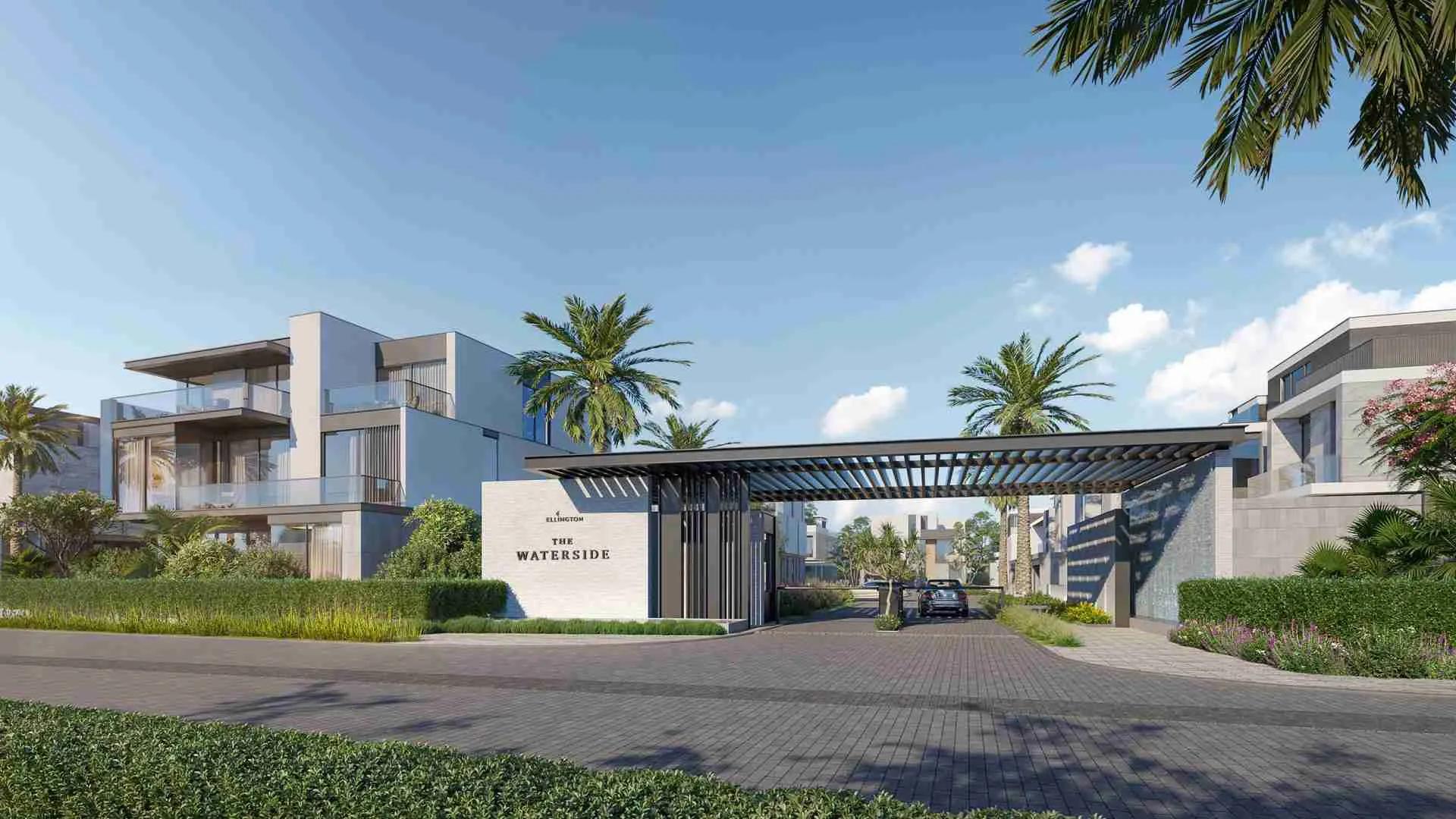 "Luxury waterfront villas in The Sanctuary, Mohammed Bin Rashid City, with stunning lake views.",Entrance to The Sanctuary Waterside Villas in Mohammed Bin Rashid City, Dubai