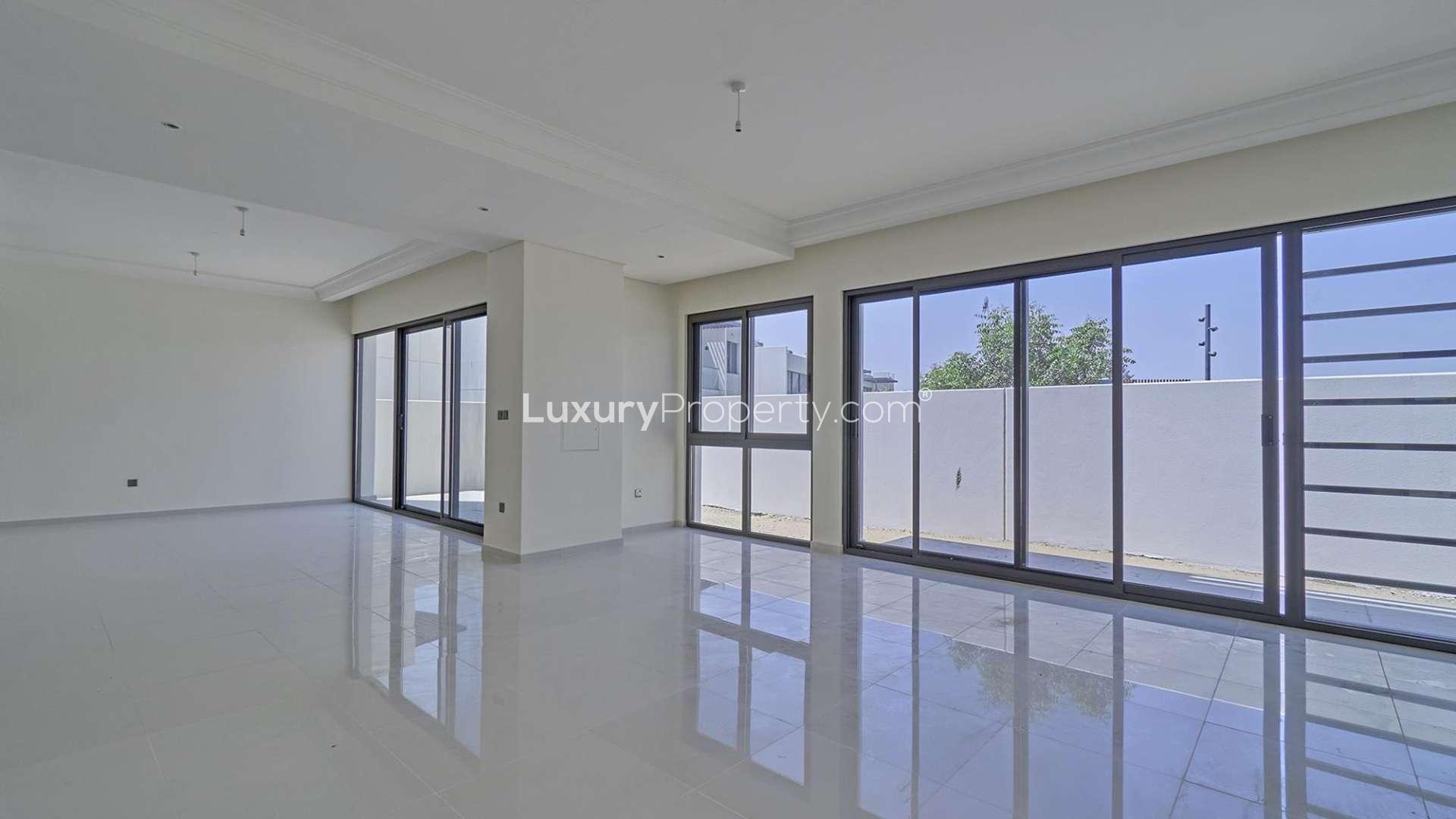 Stunning six-bedroom villa exterior in Damac Hills 2, Akoya, Zinnia community for sale