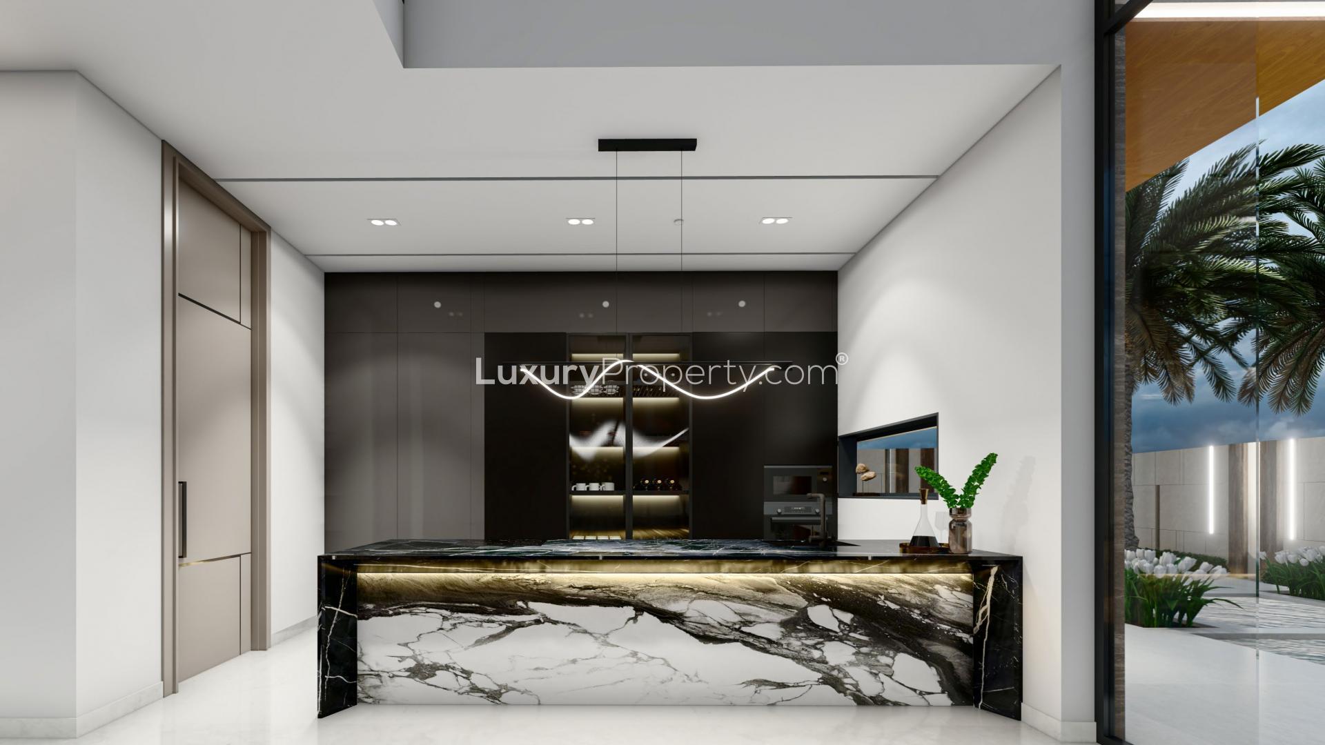 Luxurious living room in brand new contemporary villa, Pearl Jumeirah, spacious and elegantly designed