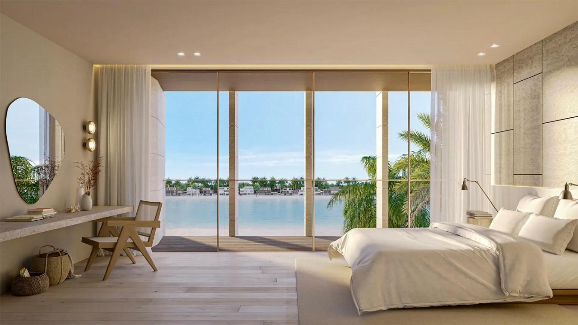 Modern villa bedroom with ocean view on Palm Jebel Ali Frond M