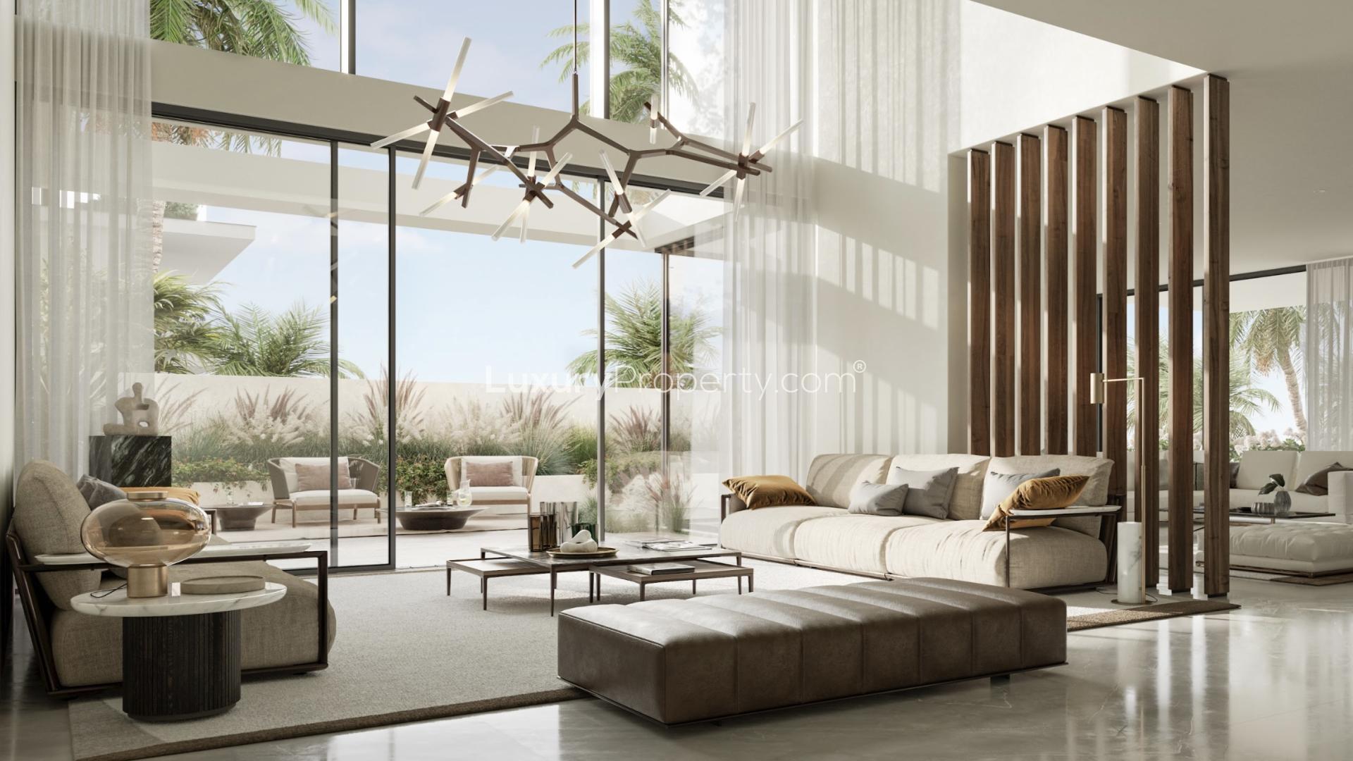 Luxurious beachfront villa with modern design in Palm Jebel Ali Frond M for sale